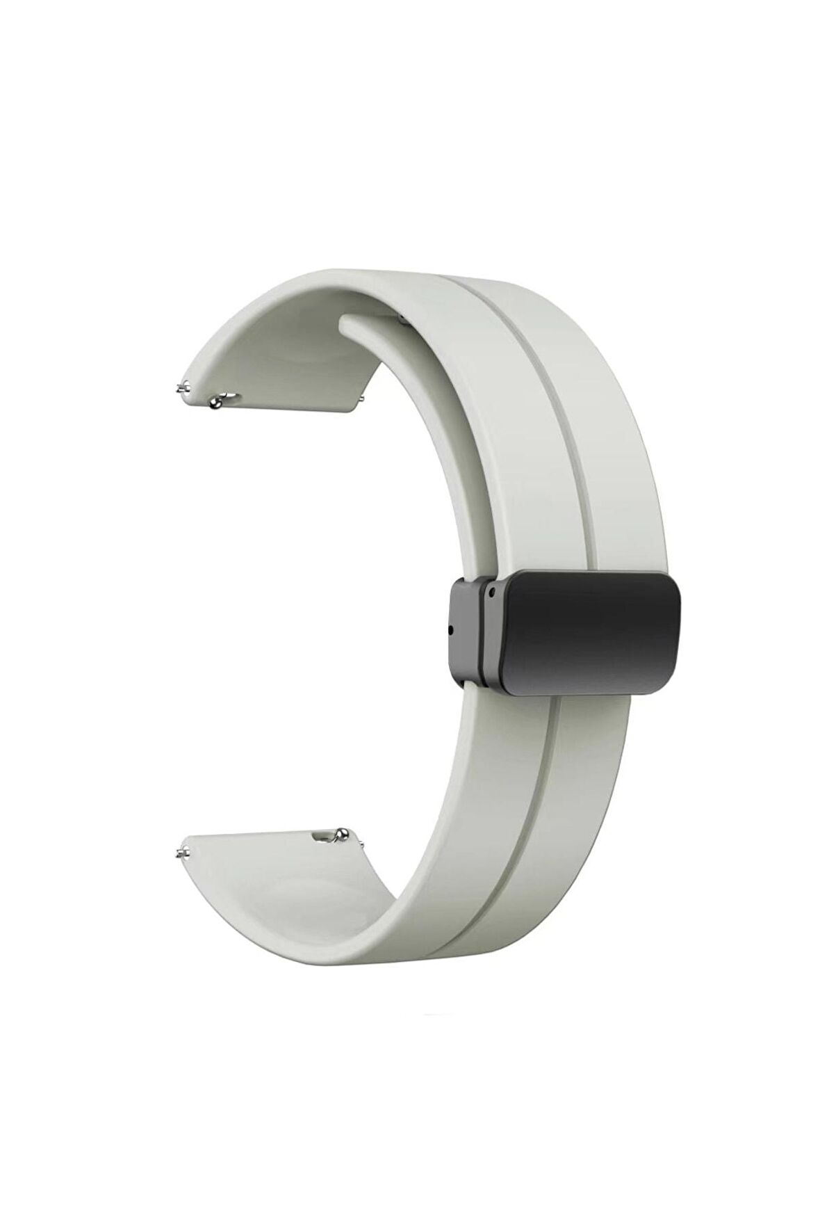 Huawei GT2 46mm Kordon/Kayış Çizgili Tasarım Metal Toka Esnek Sağlam Silikon Kordon