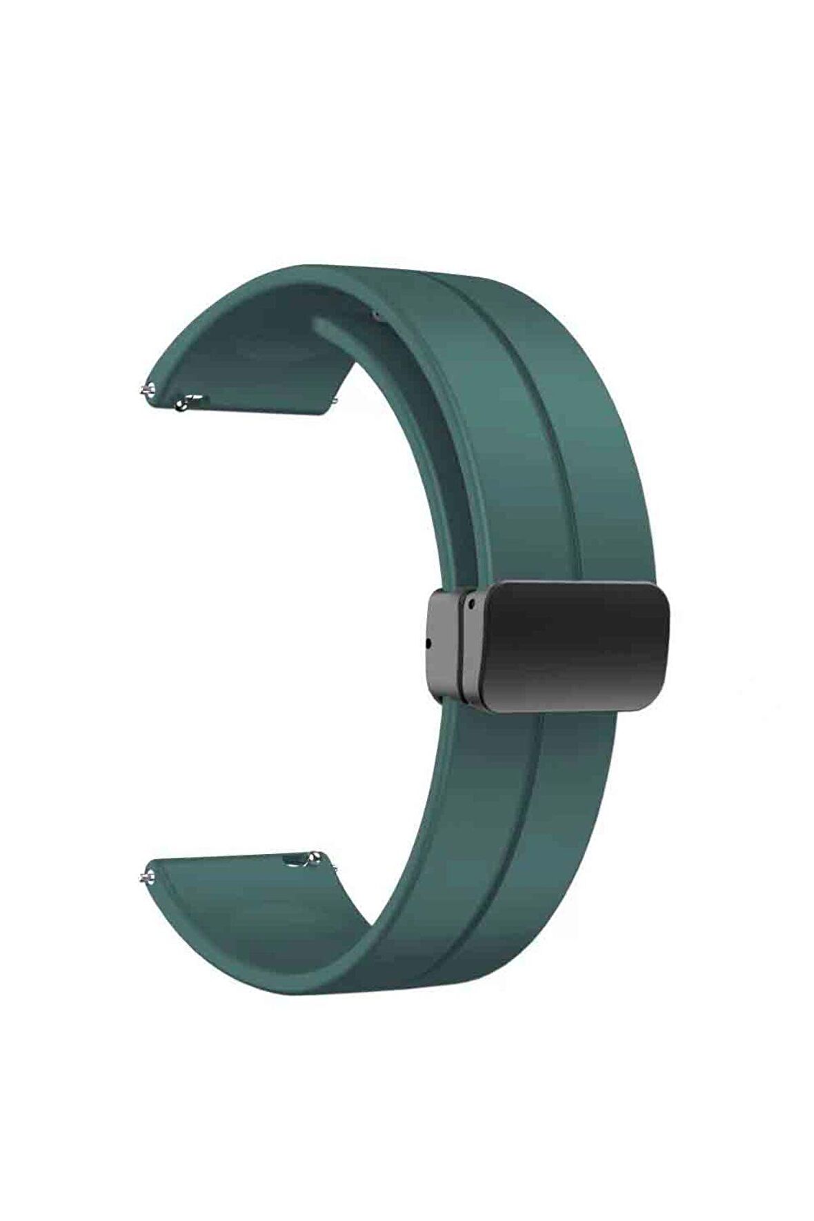 Huawei GT2 42mm Kordon/Kayış Çizgili Tasarım Metal Toka Esnek Sağlam Silikon Kordon