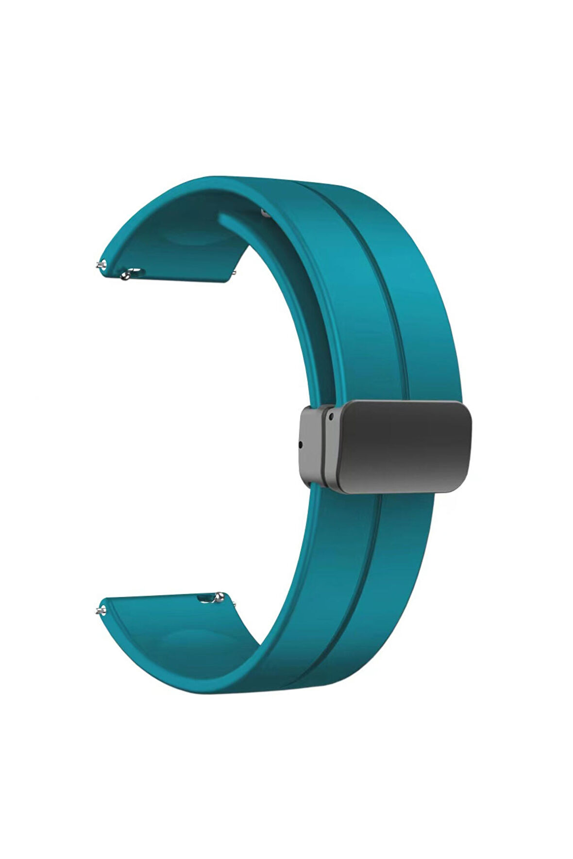 Huawei GT2 42mm Kordon/Kayış Çizgili Tasarım Metal Toka Esnek Sağlam Silikon Kordon