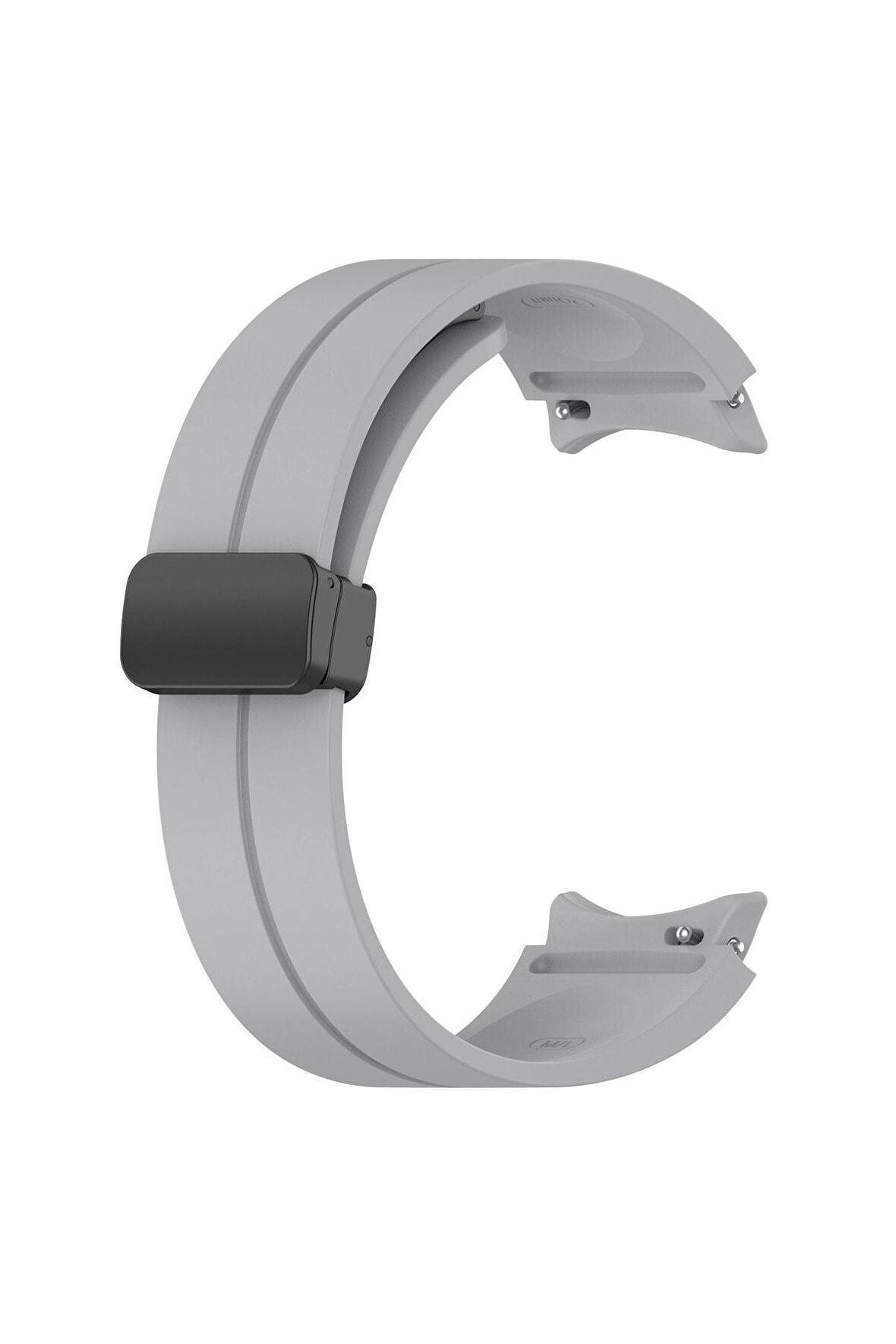 Samsung Galaxy Watch 4 40mm Kordon/Kayış Çizgili Tasarım Metal Toka Esnek Sağlam Silikon Kordon