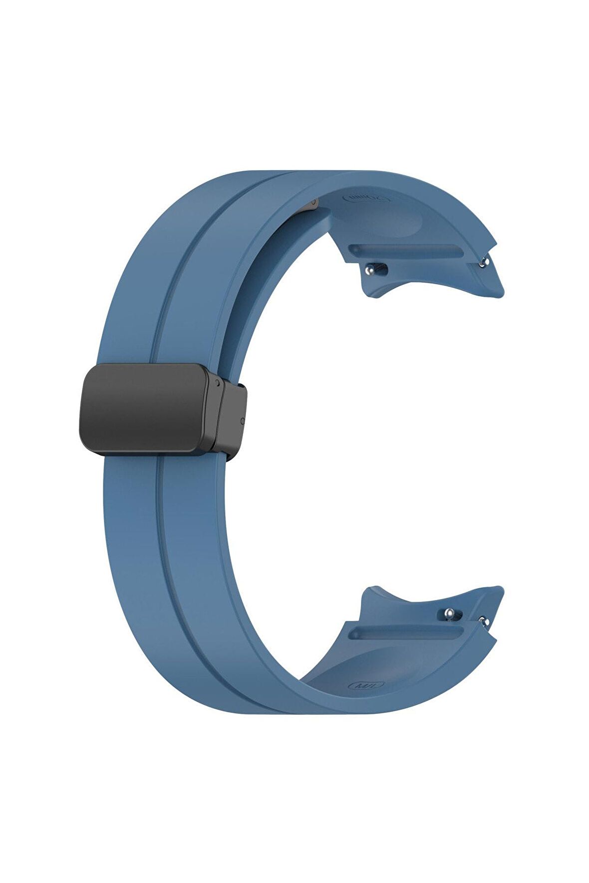 Samsung Galaxy Watch 4 40mm Kordon/Kayış Çizgili Tasarım Metal Toka Esnek Sağlam Silikon Kordon