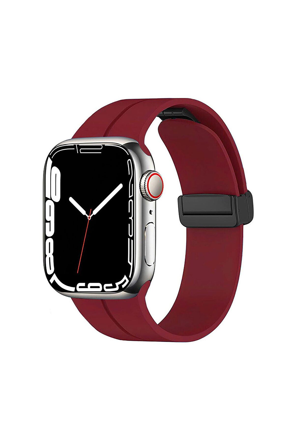 Watch 40mm Kordon/kayış Çizgili Tasarım Metal Toka Esnek Sağlam Silikon Kordon