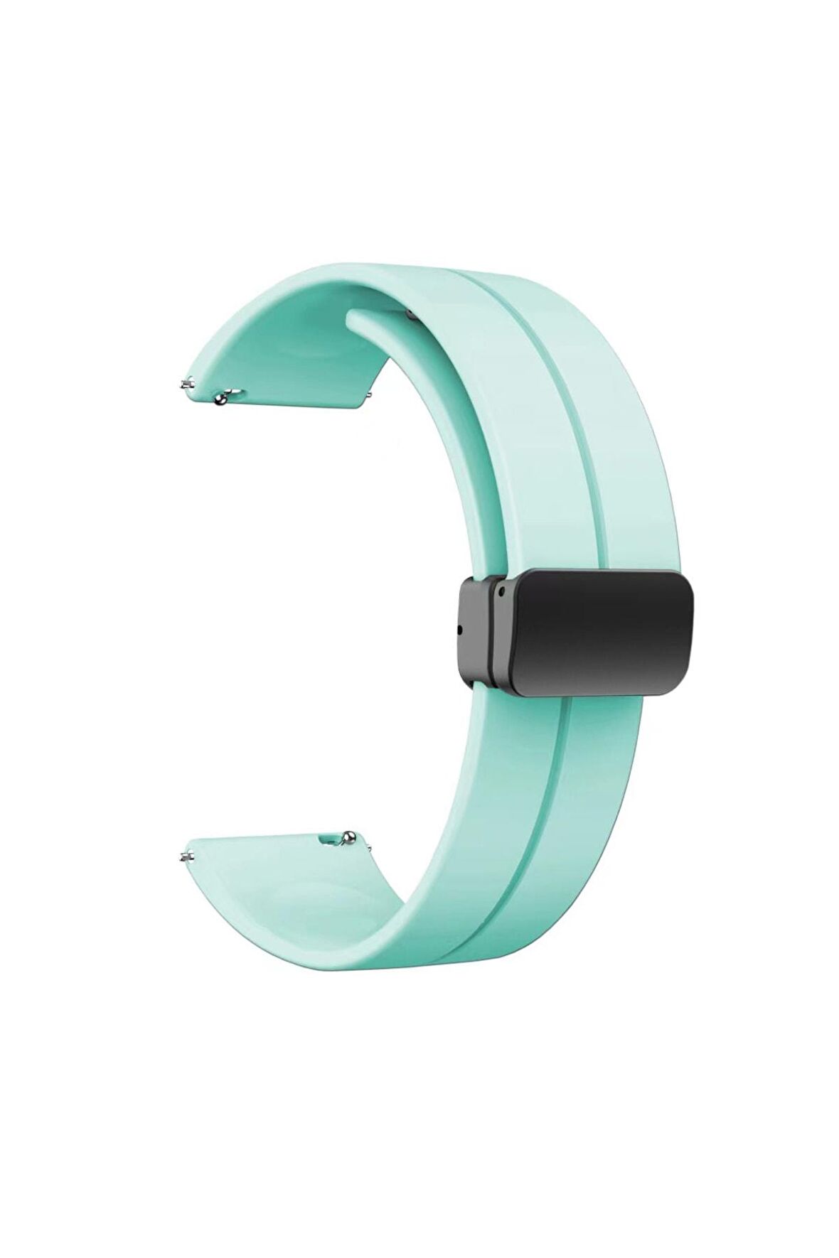 Huawei Honor Magic 2 46mm Uyumlu Kordon/Kayış Çizgili Tasarım Metal Toka Esnek Sağlam Silikon Kordon