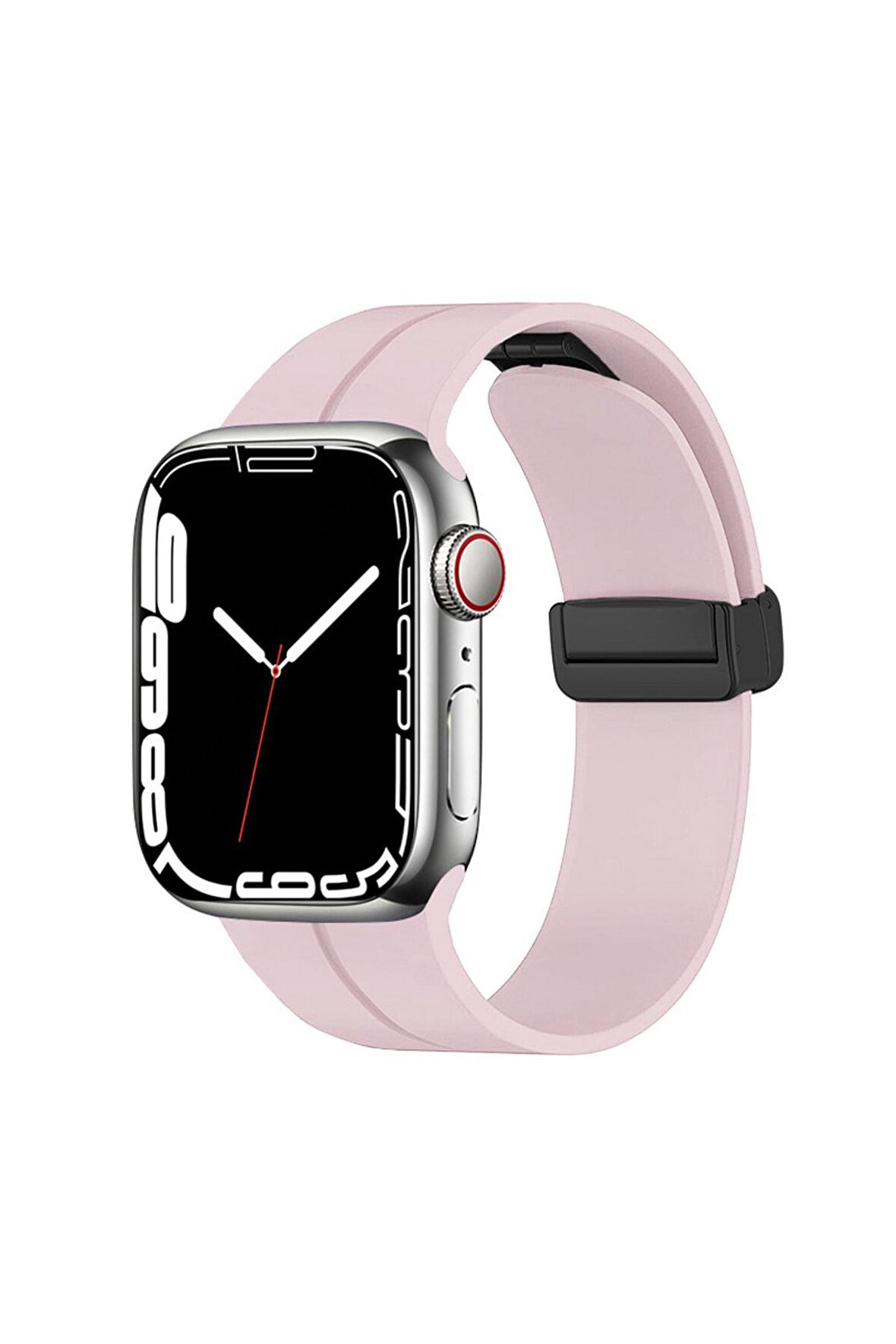 Watch 7 45mm Kordon/kayış Soft Pürüzsüz Yüzey Pratik Metal Tak Çıkar Tokalı Silikon Kordon