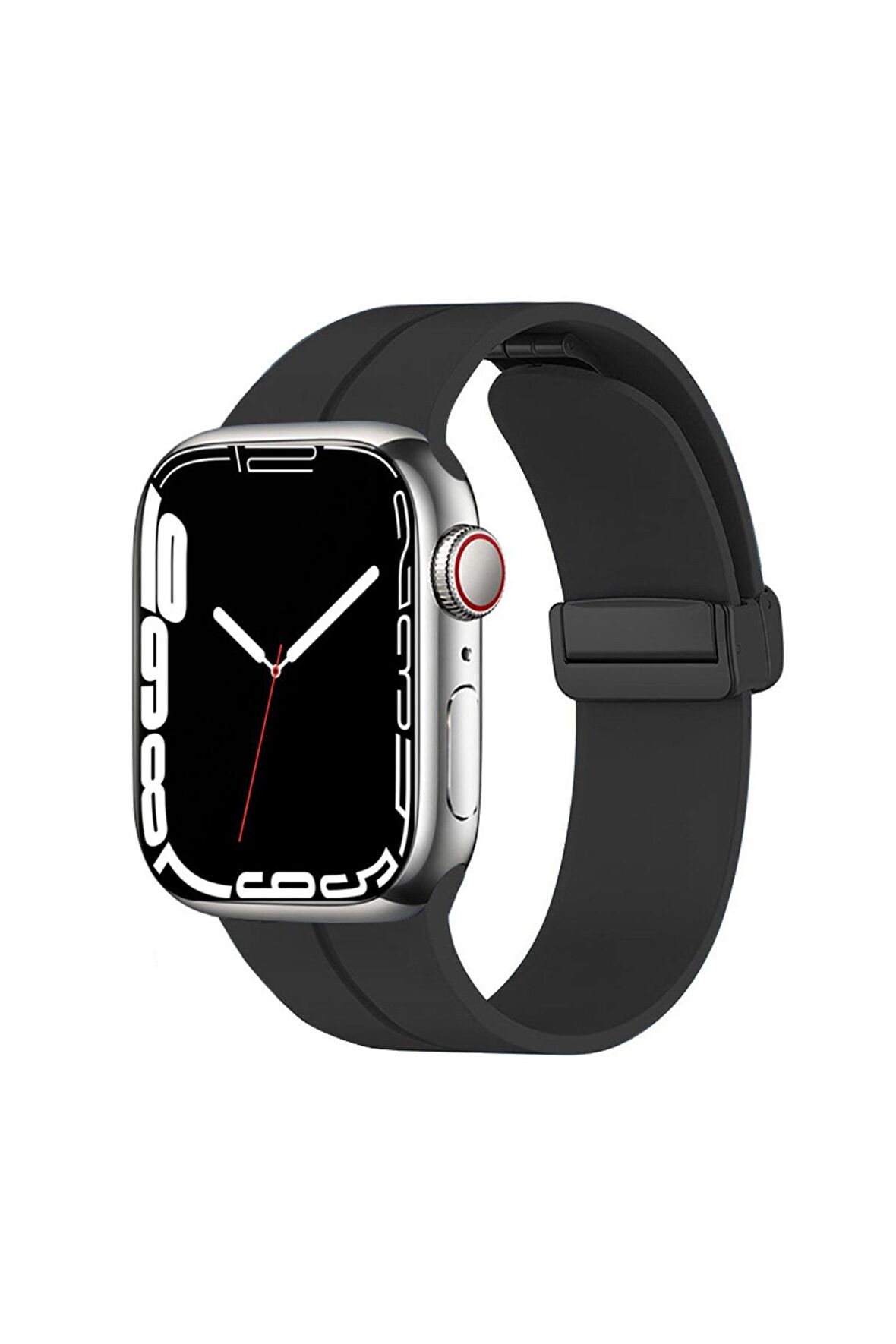 Watch 44mm Kordon/kayış Soft Pürüzsüz Yüzey Pratik Metal Tak Çıkar Tokalı Silikon Kordon