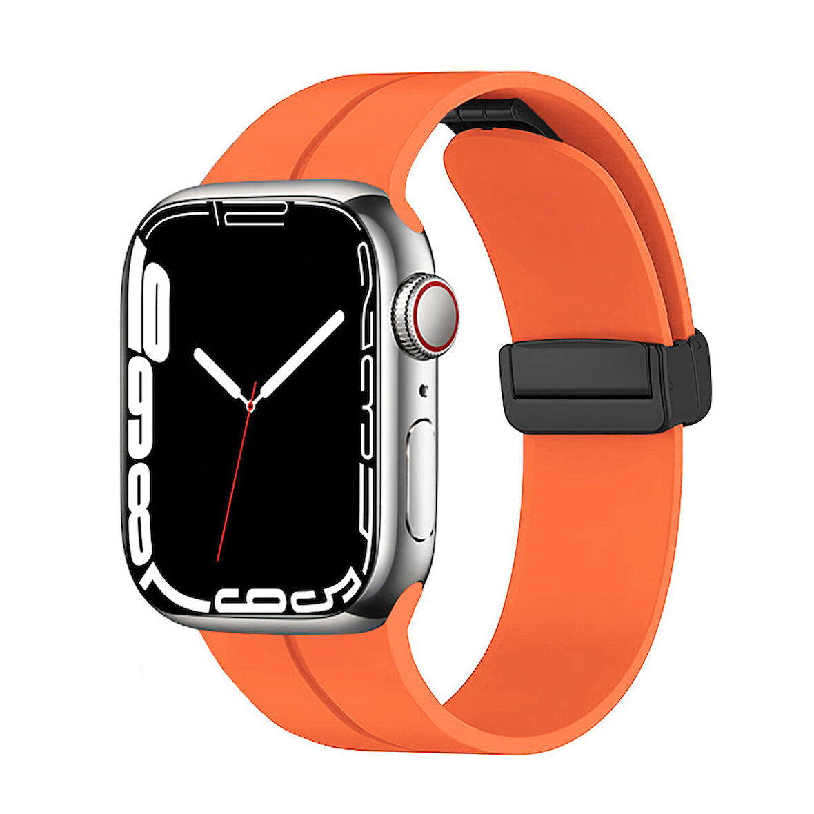   Watch 7 45mm Kordon/Kayış Soft Pürüzsüz Yüzey Pratik Metal Tak Çıkar Tokalı Silikon Kordon