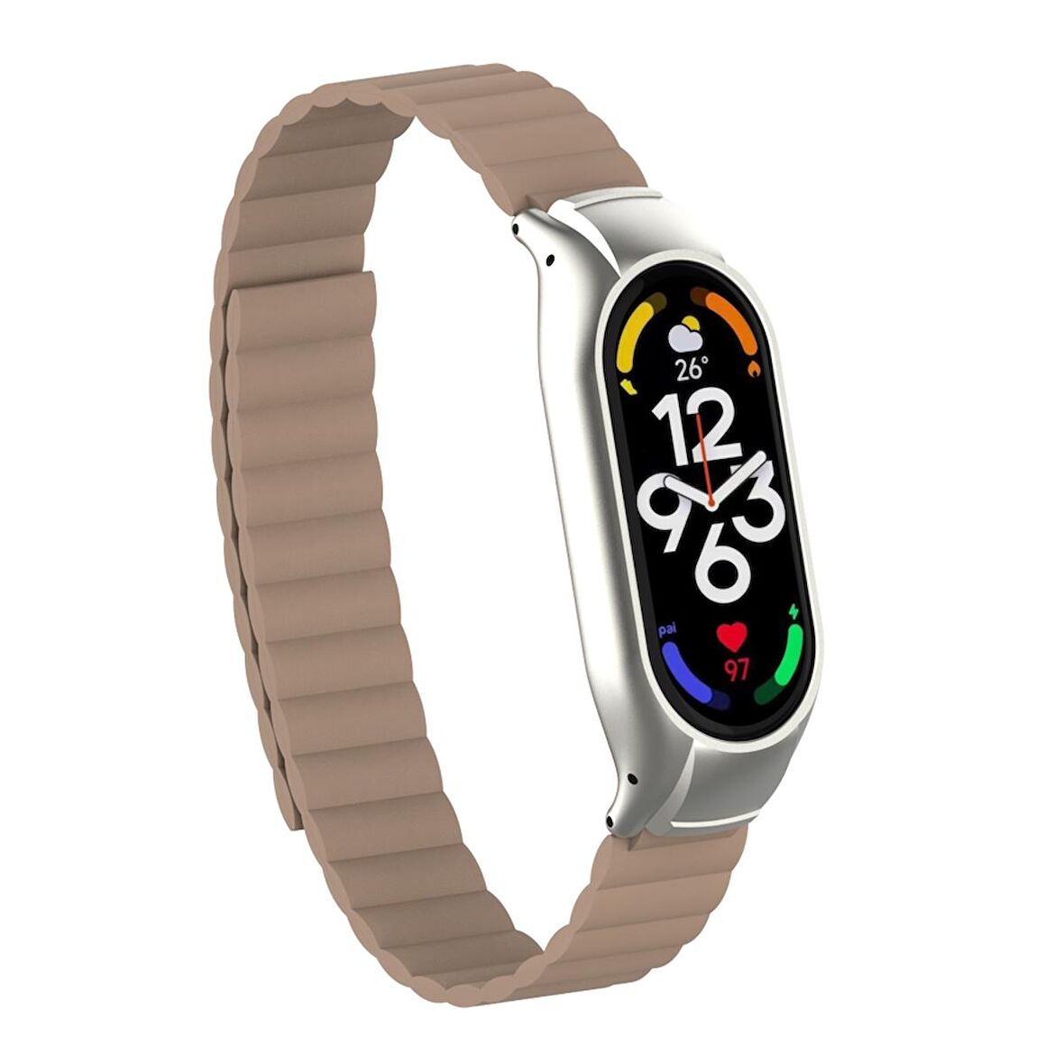 Xiaomi Mi Band 7 Kordon/Kayış Magnetik Silikon Kasa Koruma 2 In 1  Çift Renkli Mıknatıslı Kordon