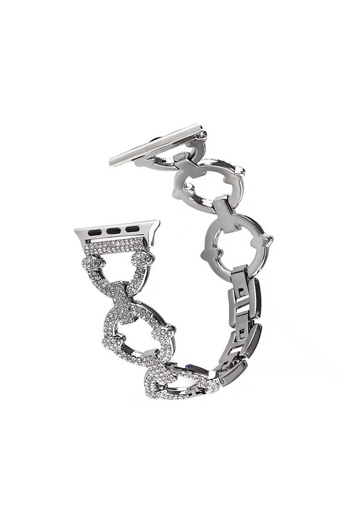 Watch 42mm/44mm Kordon/kayış Metal Şık Taşlı Tasarım Diamond Style Kordon/kayış