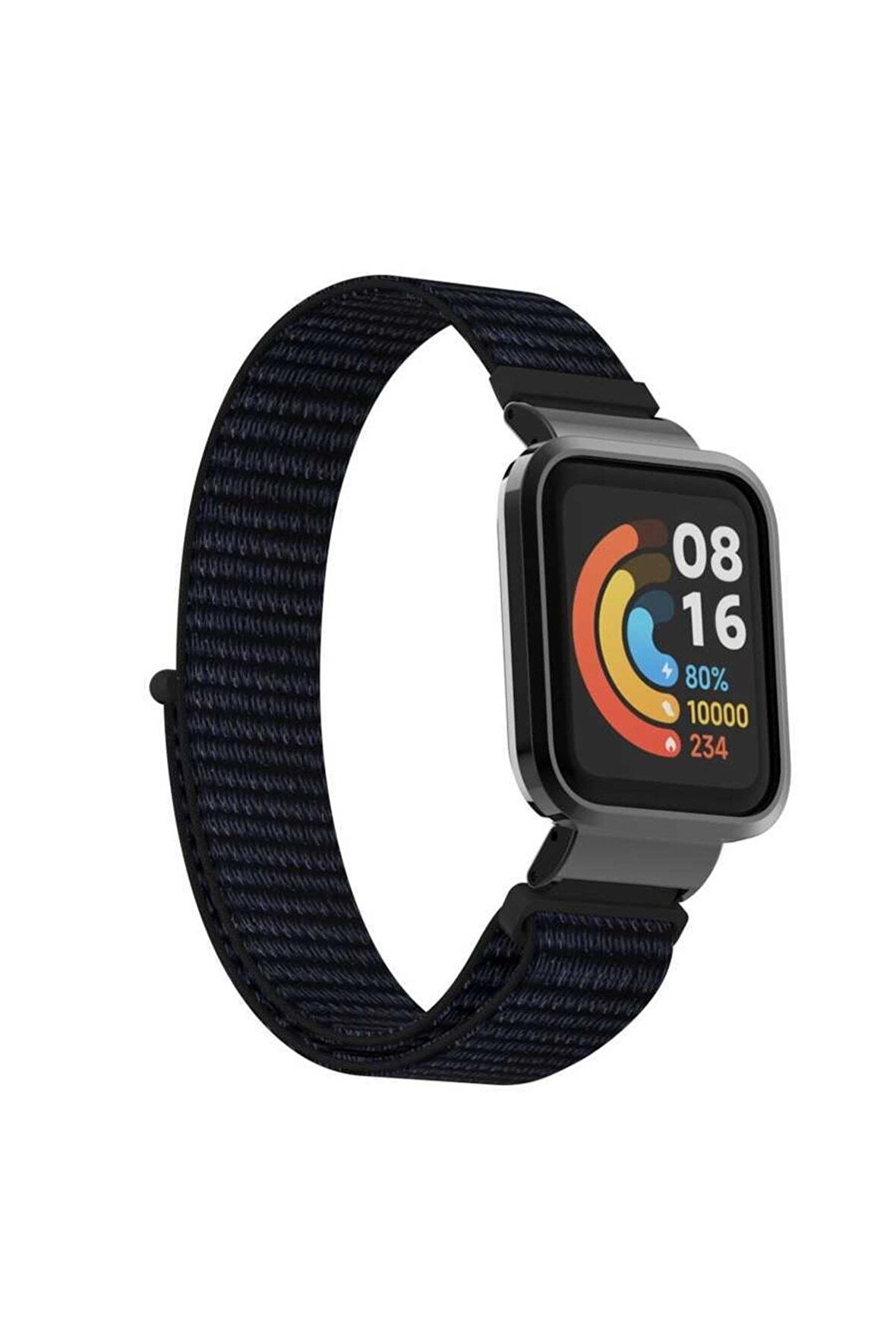 Xiaomi Mi Watch Lite Uyumlu  Kordon/kayış Spor Loop Hasır Örgü Kasa Korumalı Cırt Cırtlı Kordon