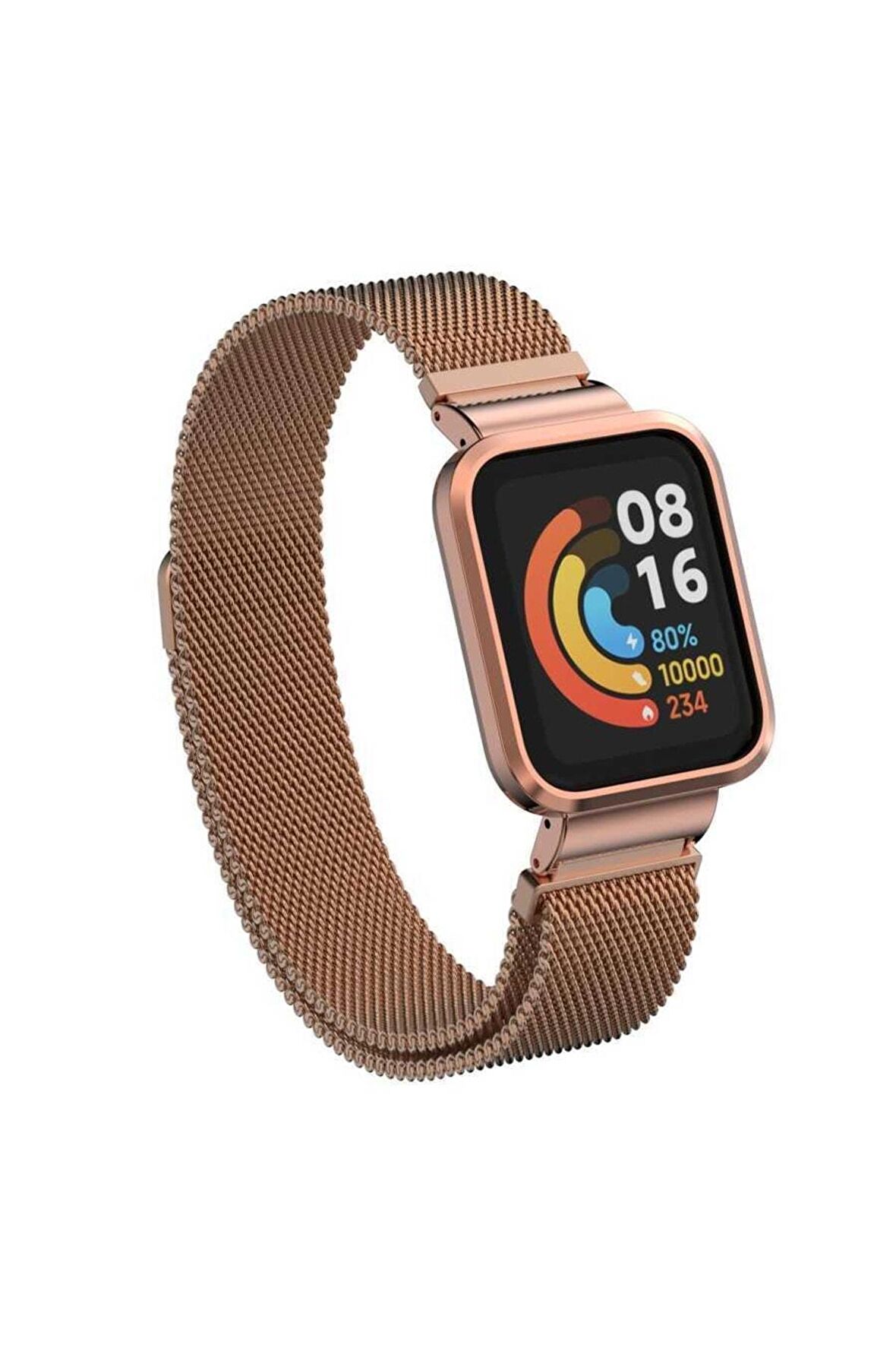 Xiaomi Mi Watch Lite Kordon/kayış Metal Hasır Örgü Kasa Korumalı Mıknatıslı 2 In 1 Tam Uyumlu Kordon