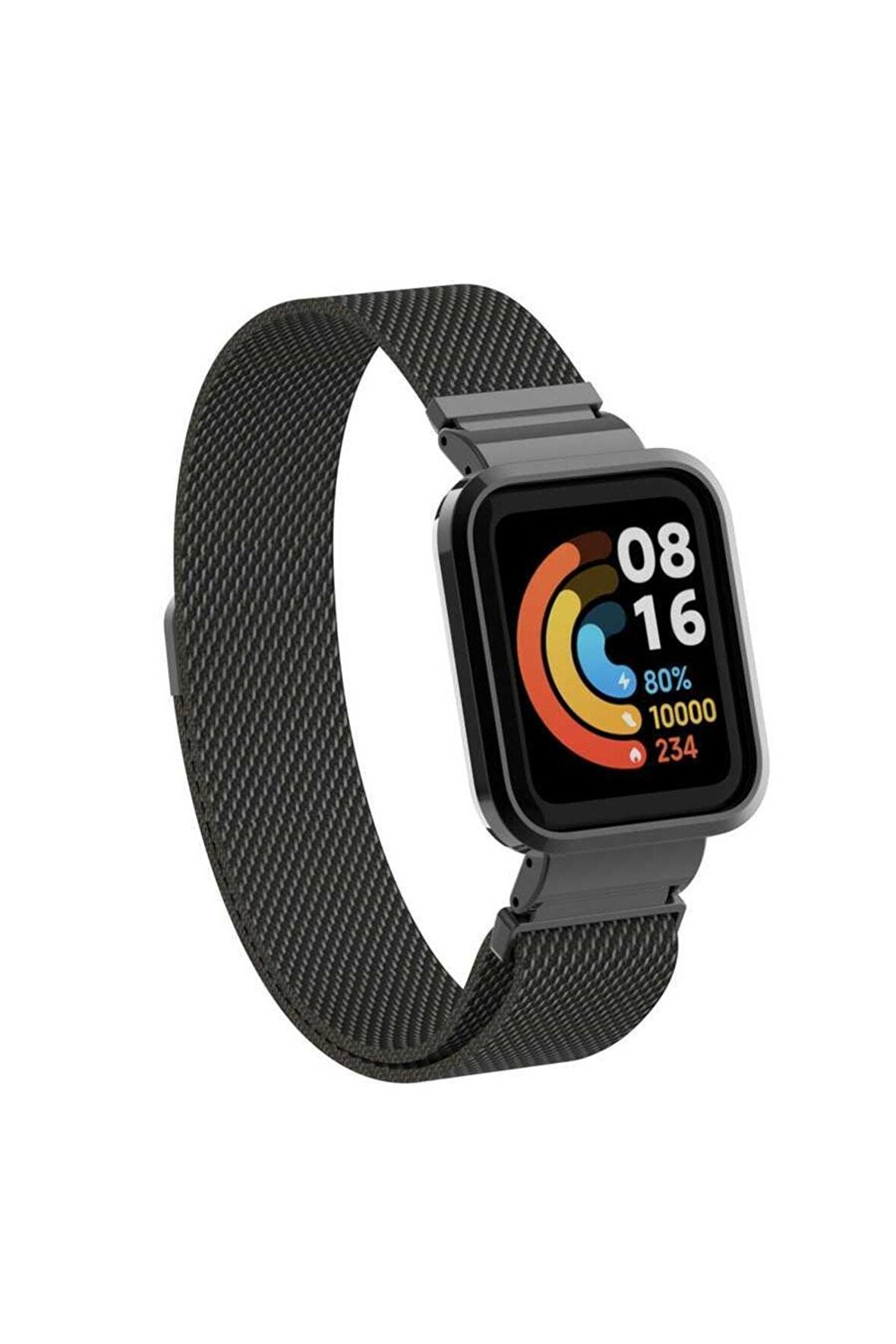 Xiaomi Mi Watch Lite Kordon/kayış Metal Hasır Örgü Kasa Korumalı Mıknatıslı 2 In 1 Tam Uyumlu Kordon