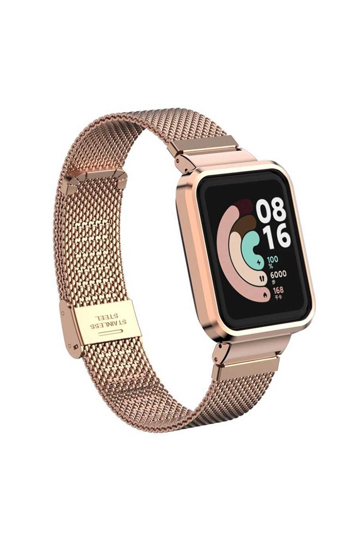 Xiaomi Mi Watch Lite Kordon/kayış Metal Hasır Örgü Kasa Korumalı Klipsli 2 In 1 Tam Uyumlu Kordon