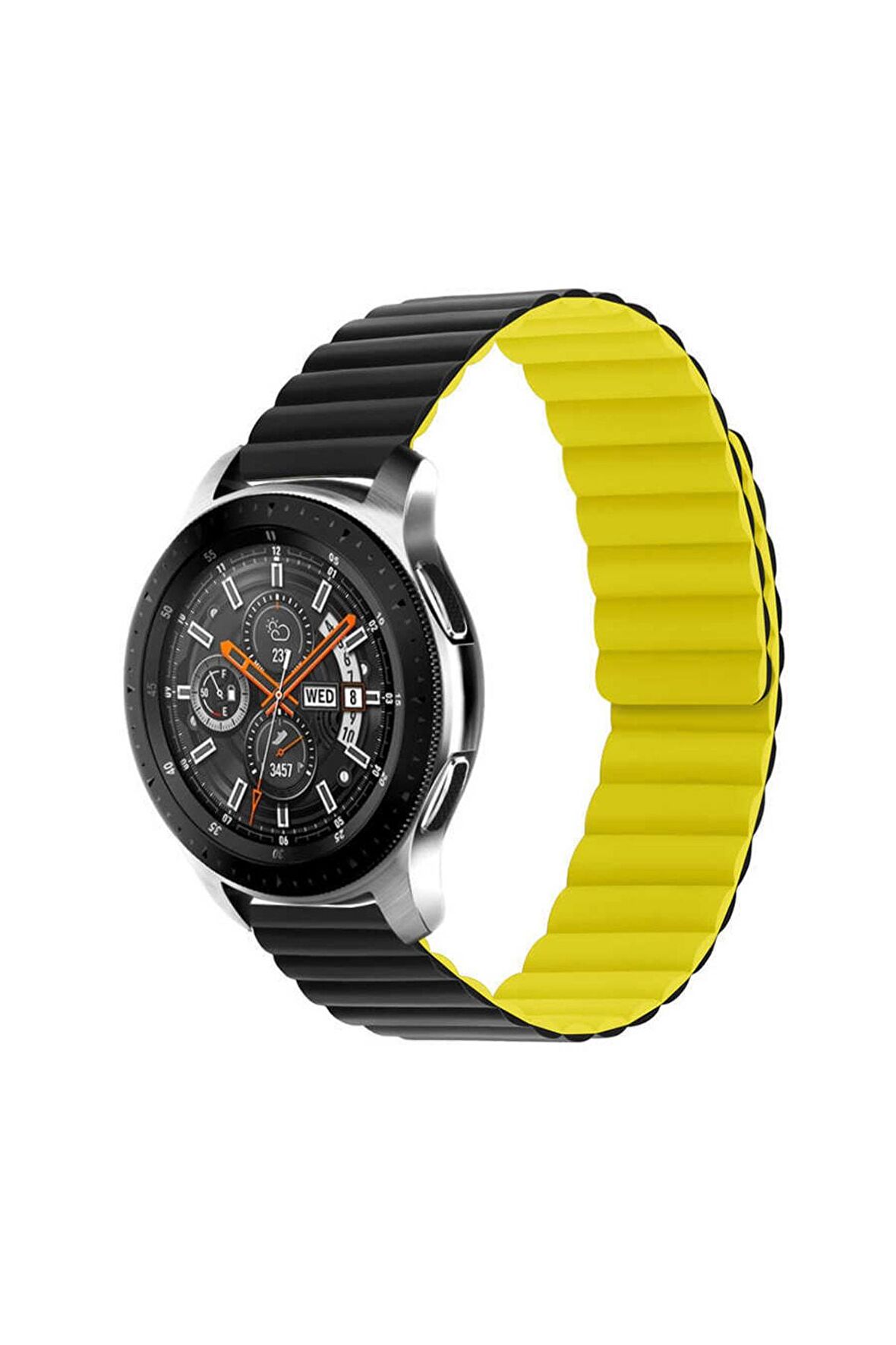 Samsung Galaxy Watch 3 45mm Kordon/kayış Çift Renk Mıknatıslı Ayarlanabilir 22mm Kordon