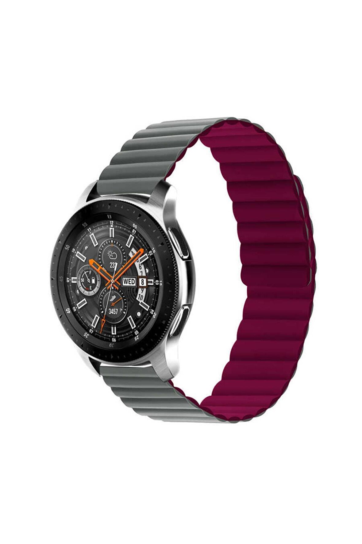 Samsung Galaxy Watch 46mm Kordon/kayış Çift Renk Mıknatıslı Ayarlanabilir 22mm Kordon
