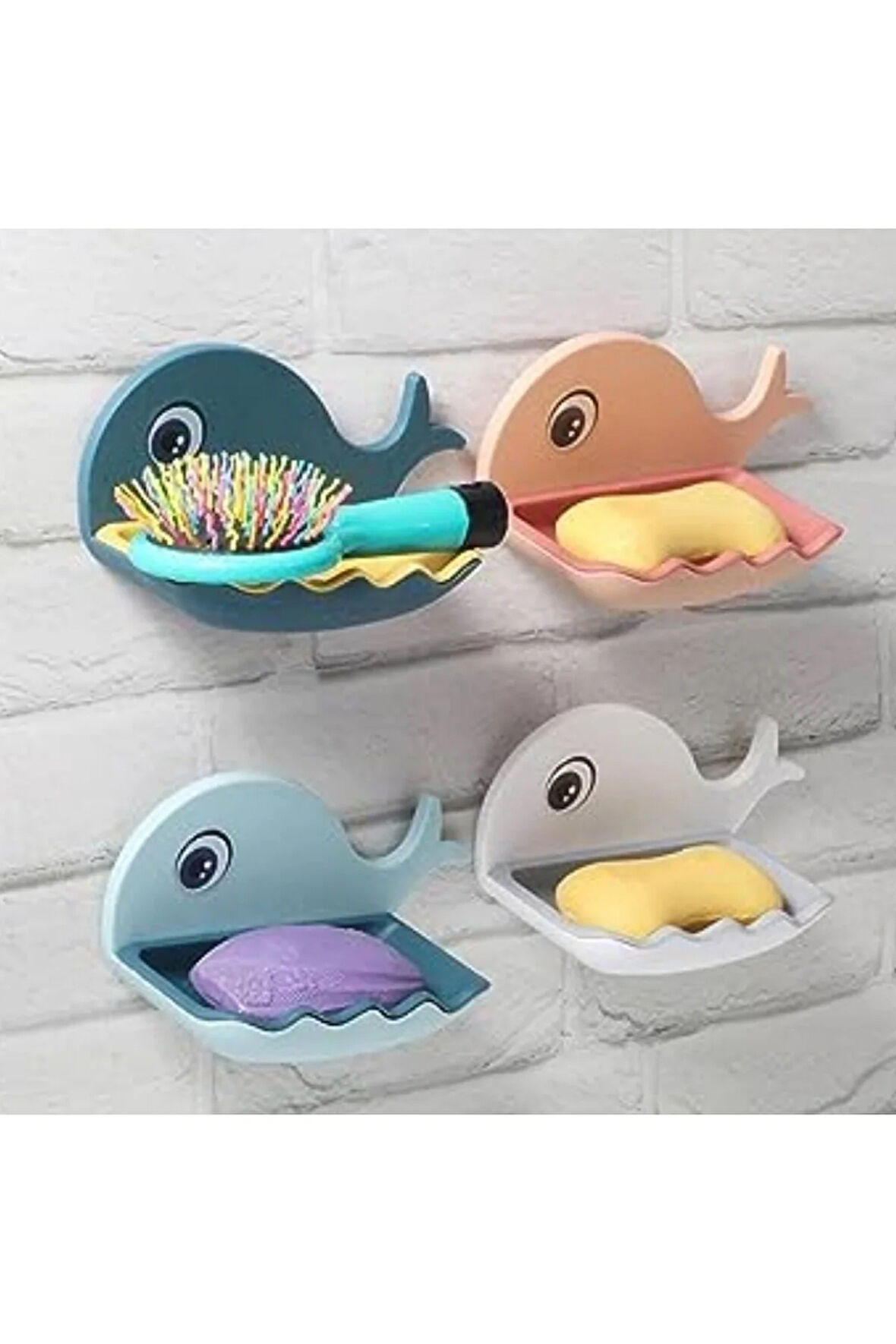 2'li Süzgeçli su giderli balina-balık katı sabunluk