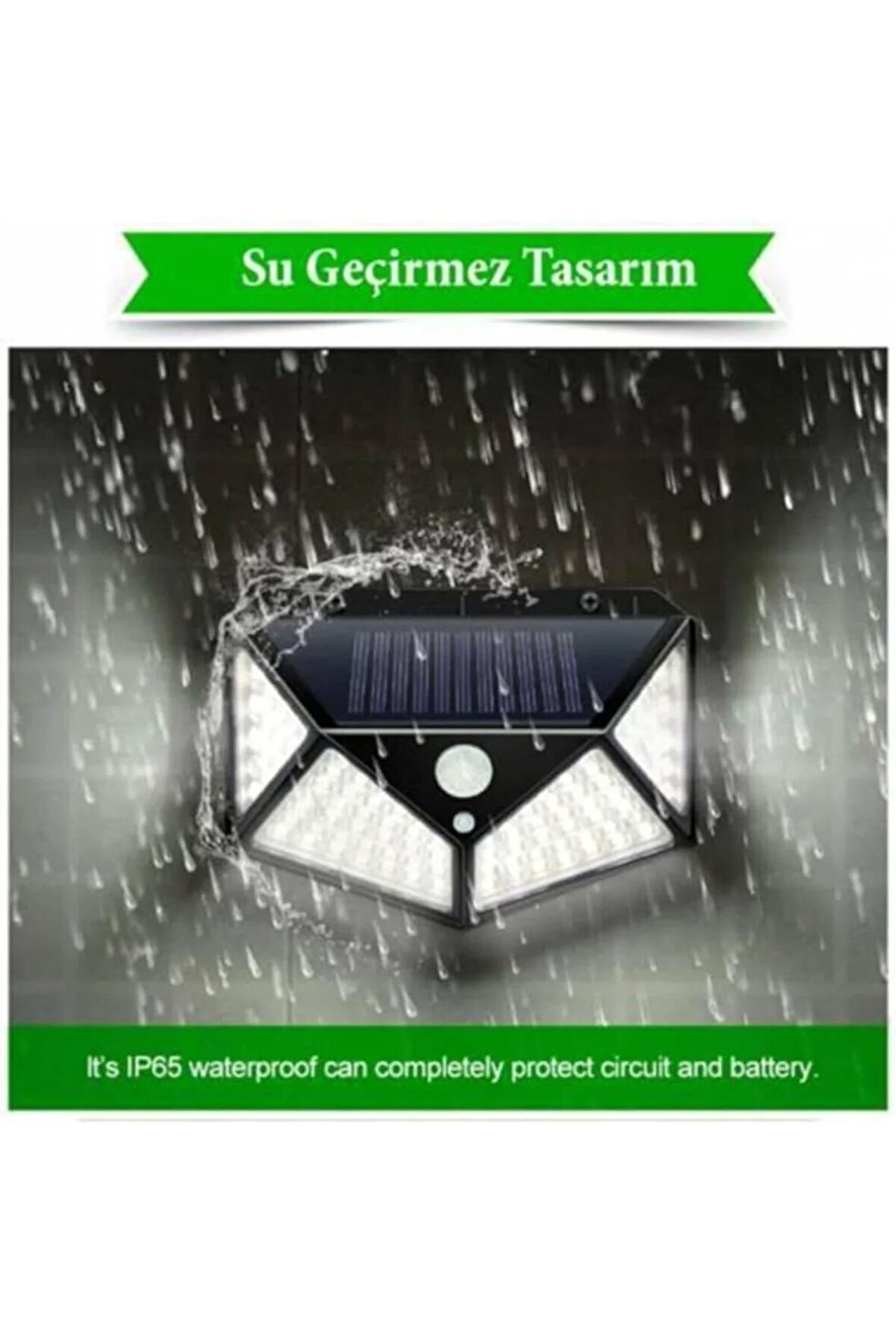 Güneş Enerjili Lamba Led Sokak Dış Ortam Solar Bahçe Aydınlatması Su Geçirmez Sensörlü 1 Adet