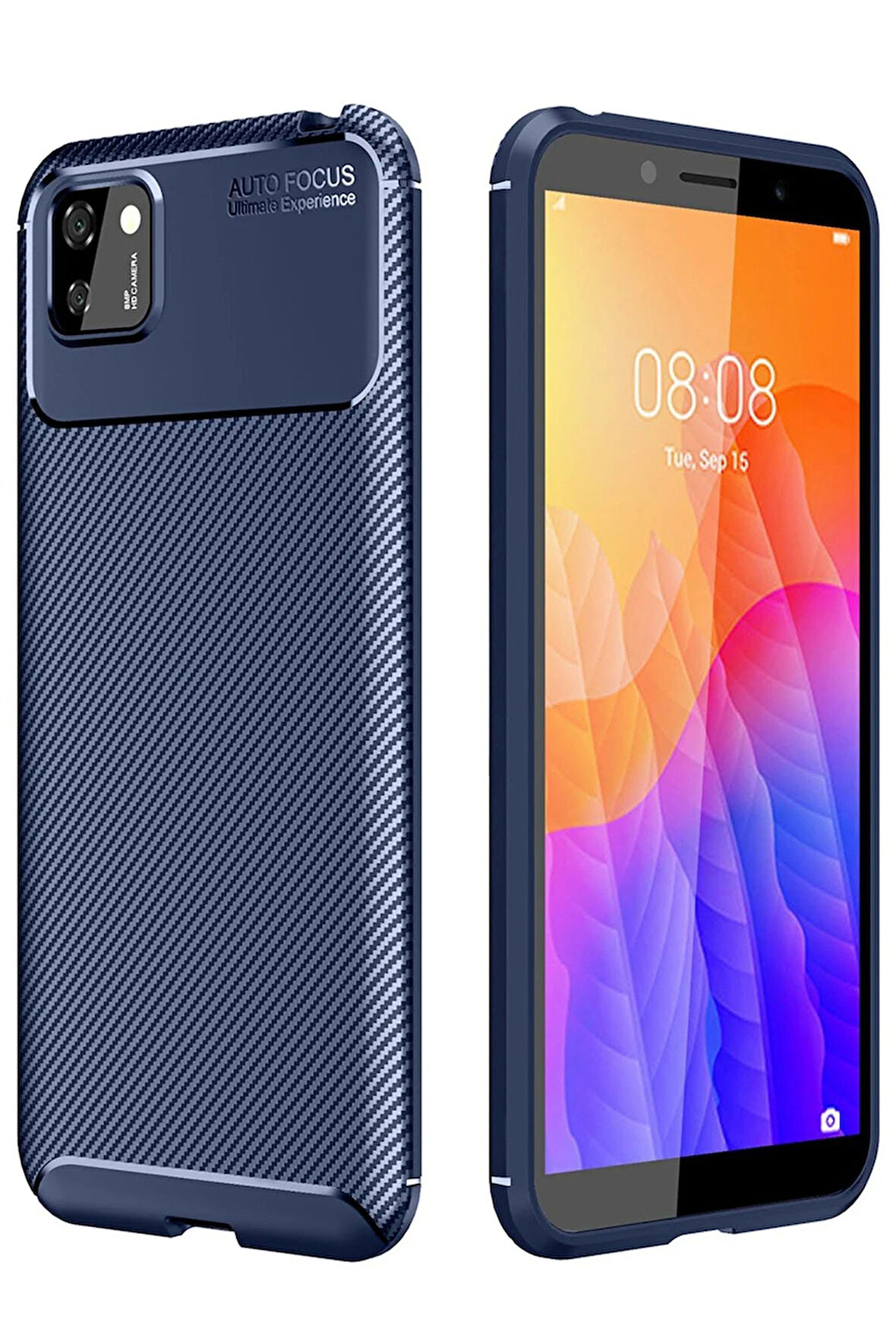 CPT50 Huawei Y5P Kılıf Auto Focus Karbon Kapak - Lacivert