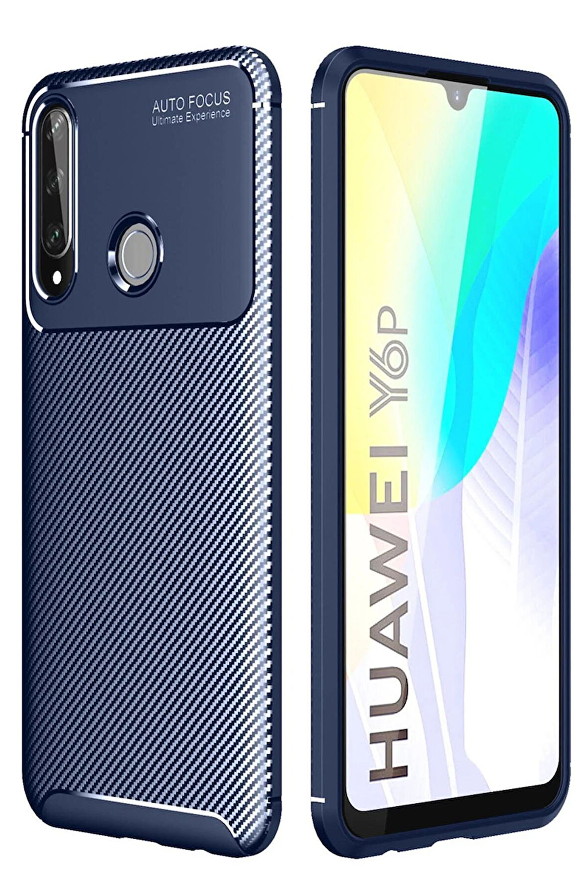 CPT50 Huawei Y6P Kılıf Auto Focus Karbon Kapak - Lacivert