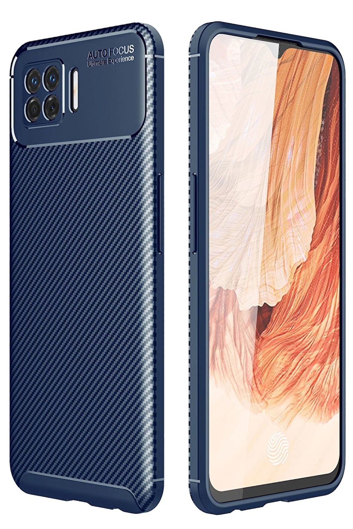 CPT50 Oppo A73 Kılıf Auto Focus Karbon Kapak - Lacivert