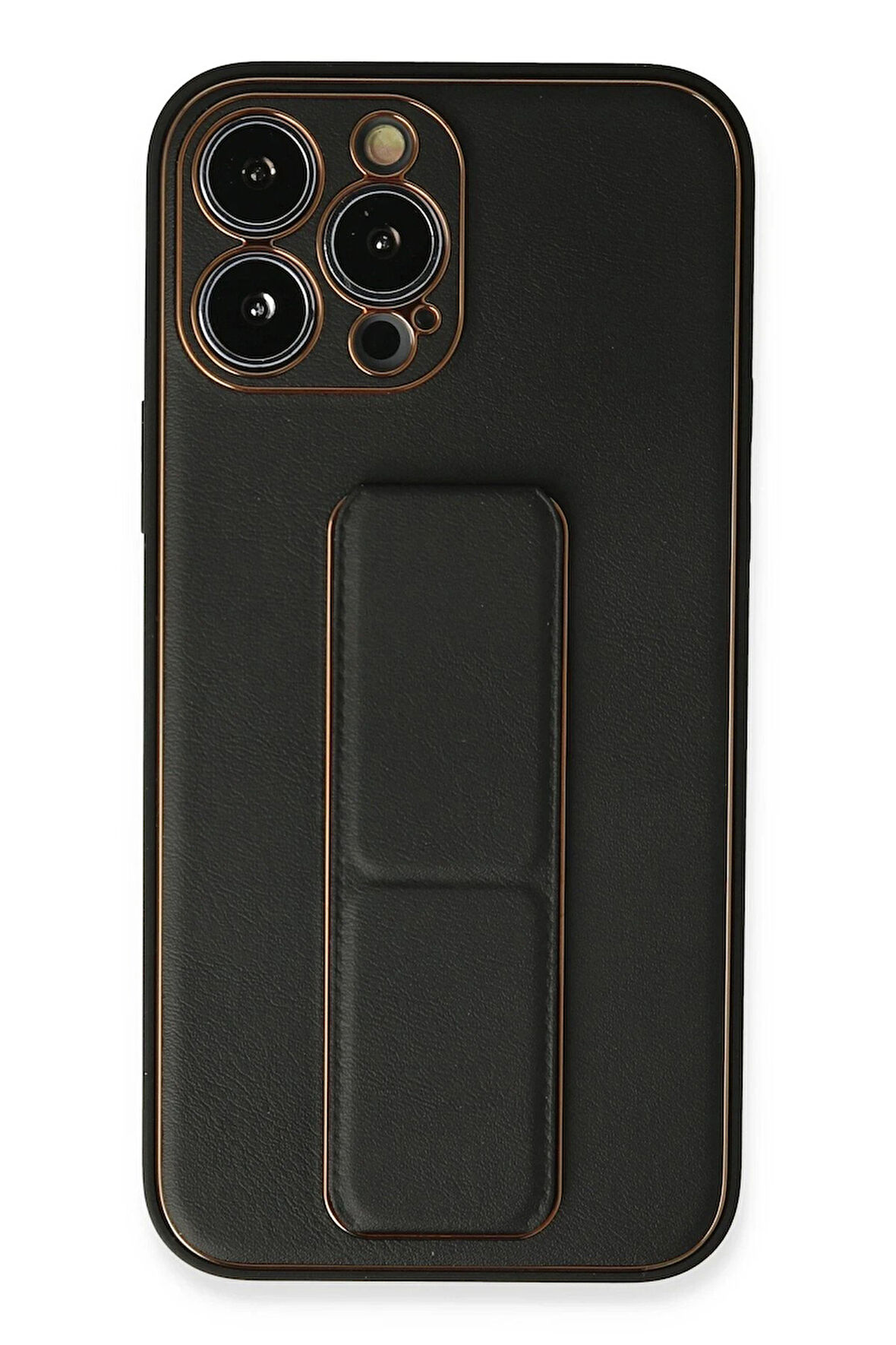 CPT50 iPhone 13 Pro Kılıf Coco Deri Standlı Kapak - Siyah