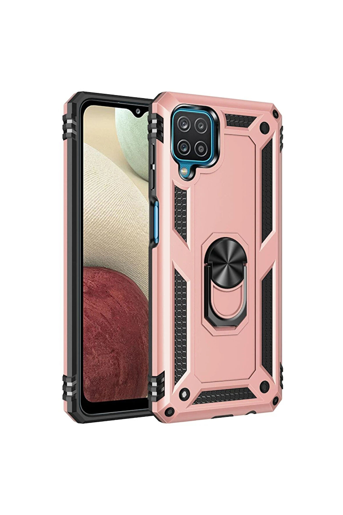 CPT50 Samsung Galaxy A22 Kılıf Sofya Yüzüklü Silikon Kapak - Rose