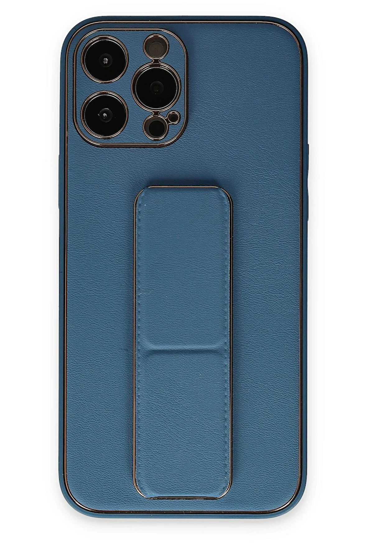 CPT50 iPhone 13 Pro Kılıf Coco Deri Standlı Kapak - Açık Mavi