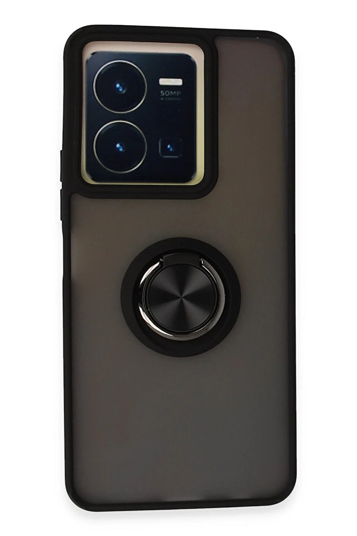 CPT50 Vivo Y36 Kılıf Montreal Yüzüklü Silikon Kapak - Siyah