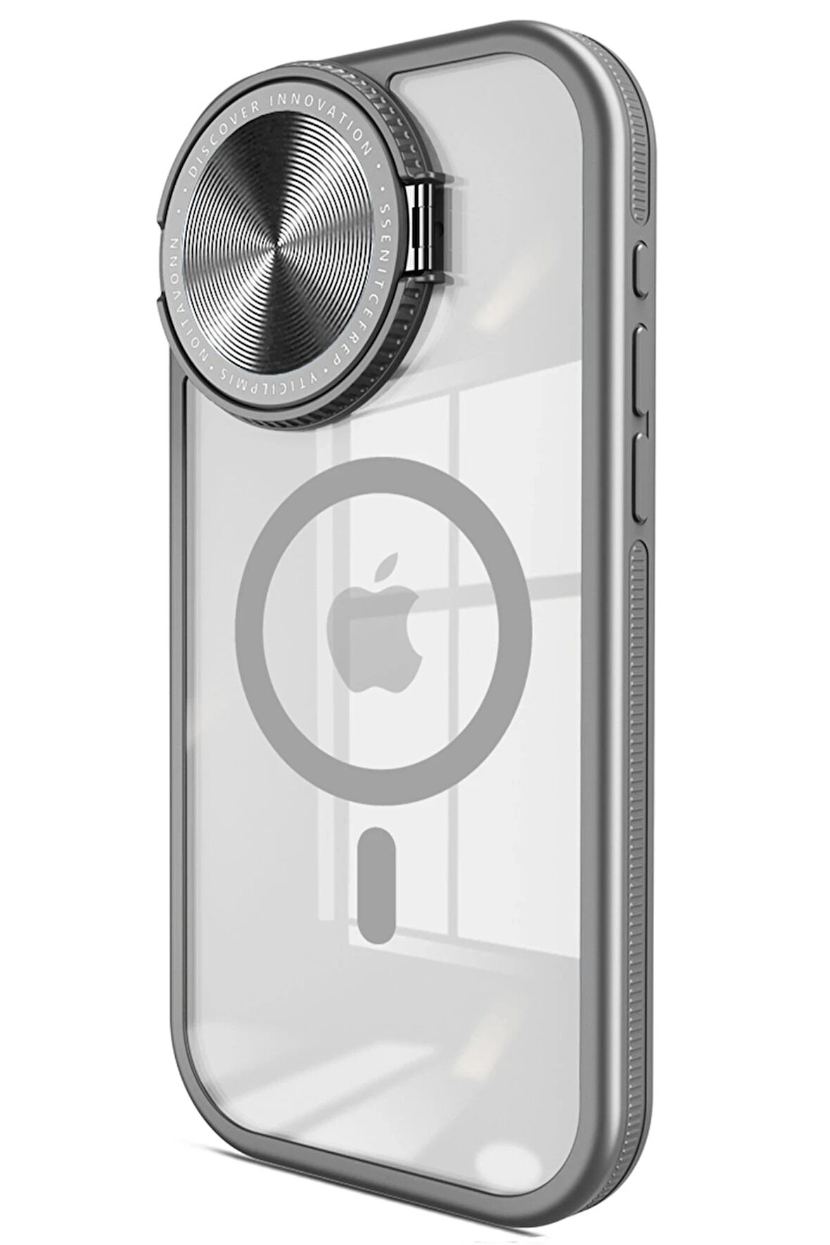 CPT50 iPhone 15 Pro Kılıf Teleskop Lens Magsafe Silikon Kapak - Titan Gri