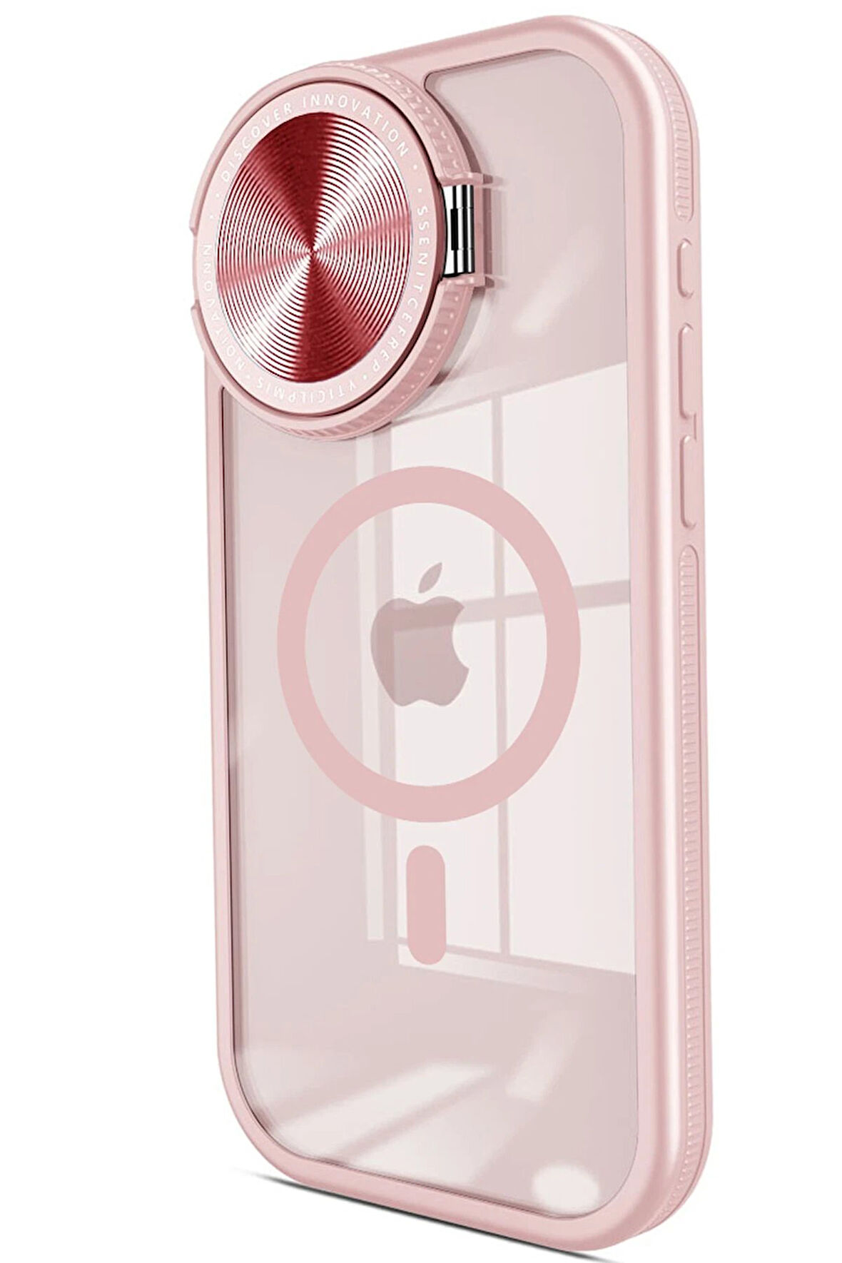 CPT50 iPhone 15 Pro Max Kılıf Teleskop Lens Magsafe Silikon Kapak - Pembe