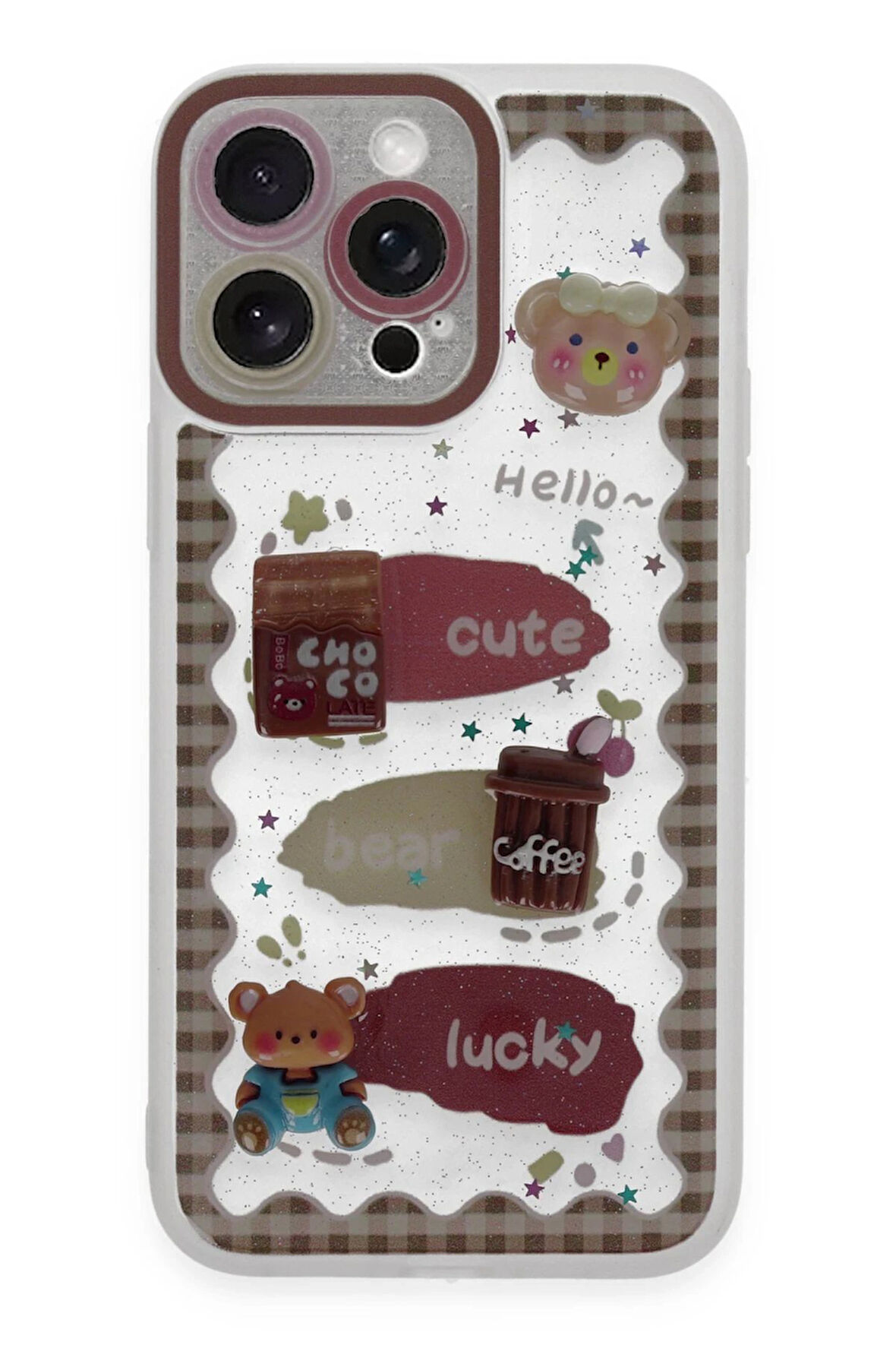 CPT50 iPhone 14 Pro Max Kılıf Sweet Desenli Silikon Kapak - Şeffaf