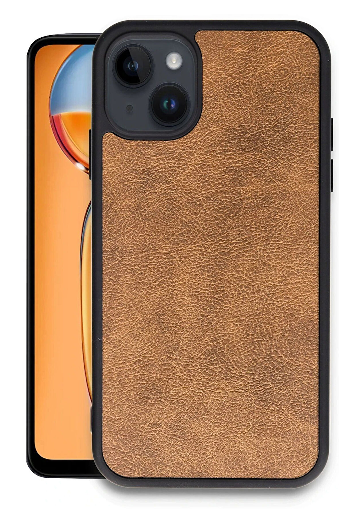 CPT50 iPhone 14 Kılıf Aras Deri Kapak - Taba