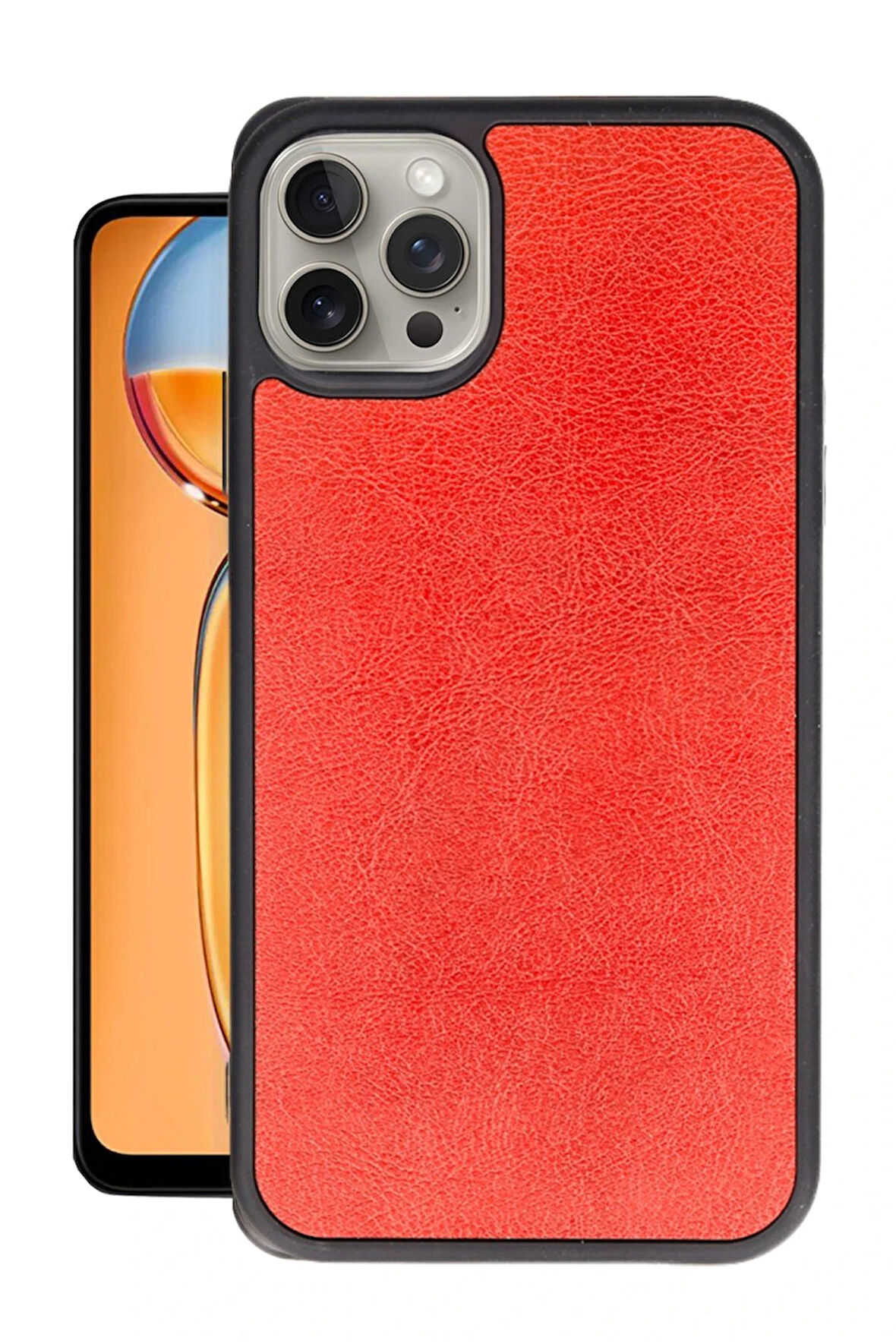 CPT50 iPhone 14 Pro Kılıf Aras Deri Kapak - Kırmızı