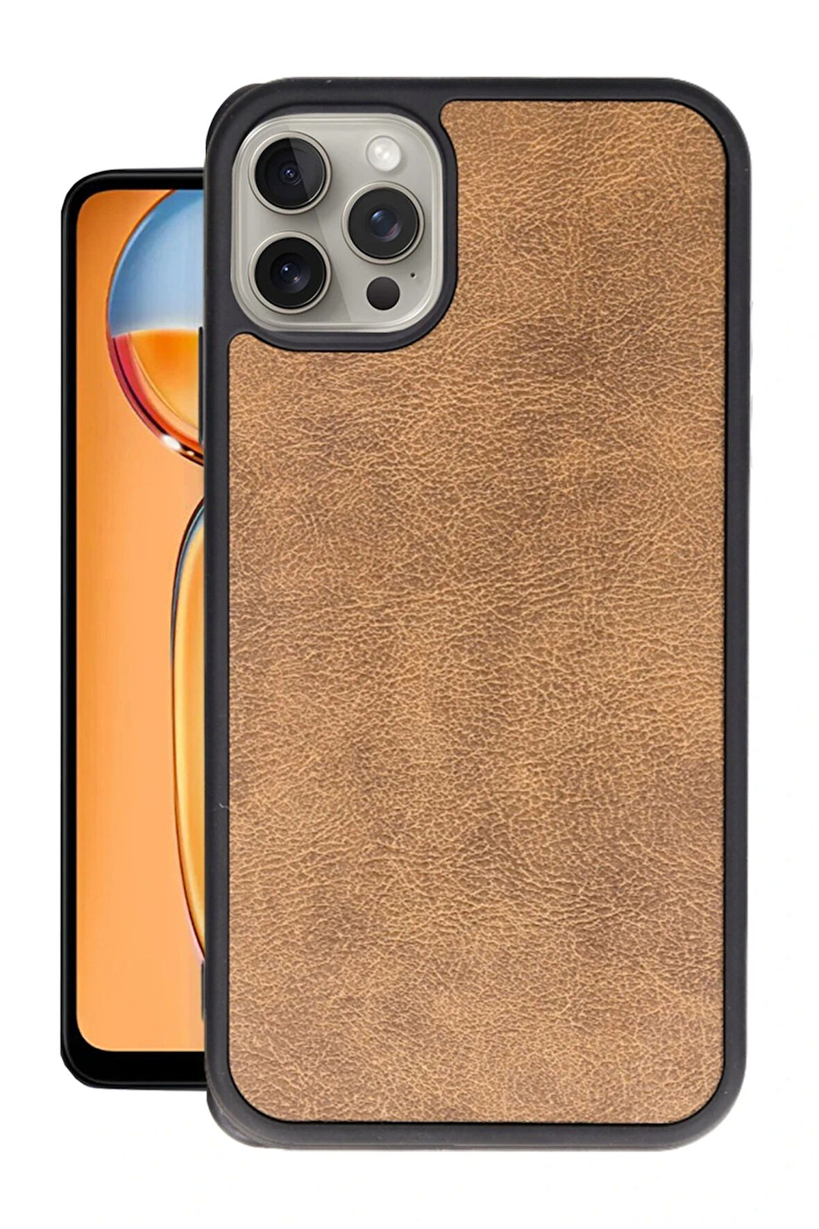 CPT50 iPhone 14 Pro Kılıf Aras Deri Kapak - Taba