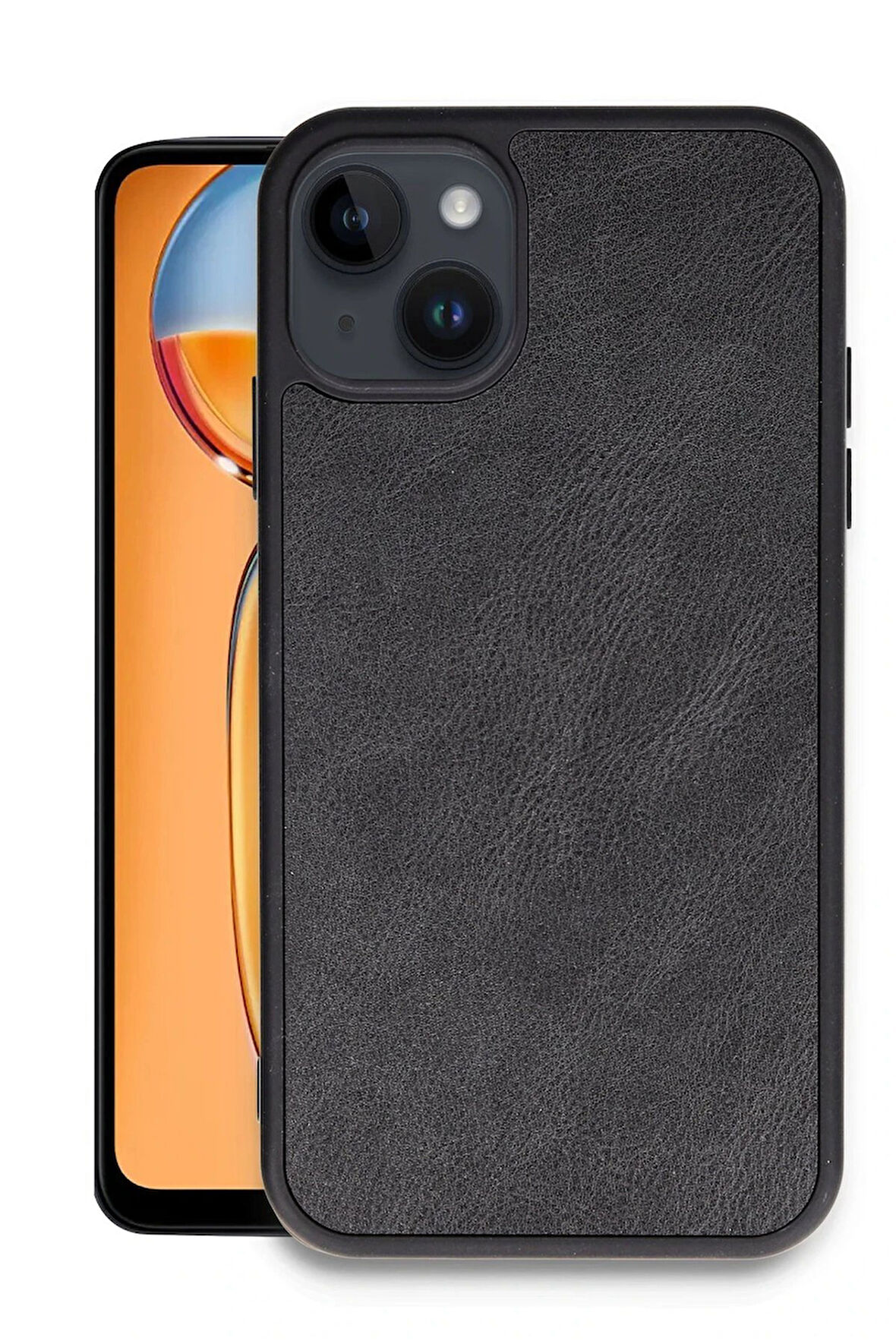 CPT50 iPhone 15 Kılıf Aras Deri Kapak - Siyah