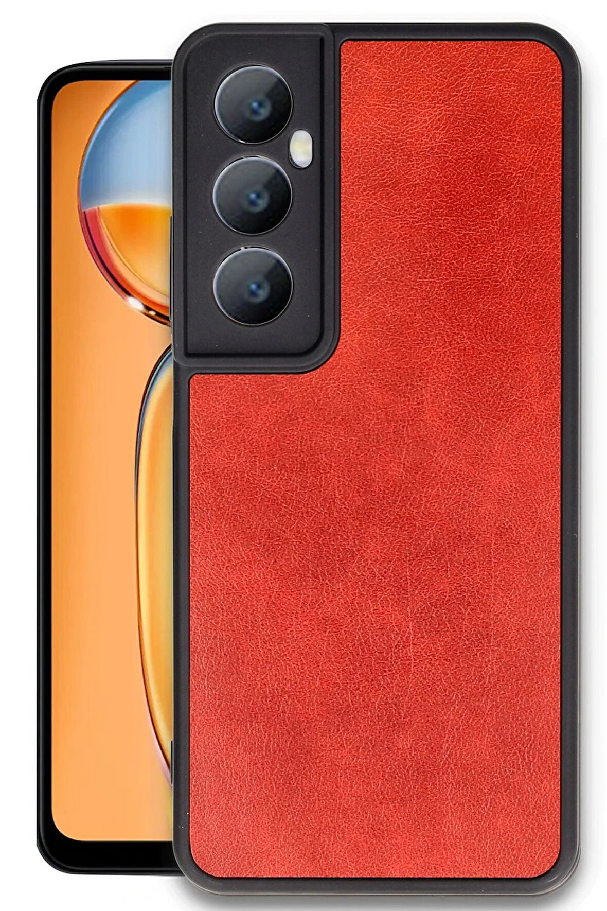 CPT50 Realme C65 Kılıf Aras Deri Kapak - Kırmızı