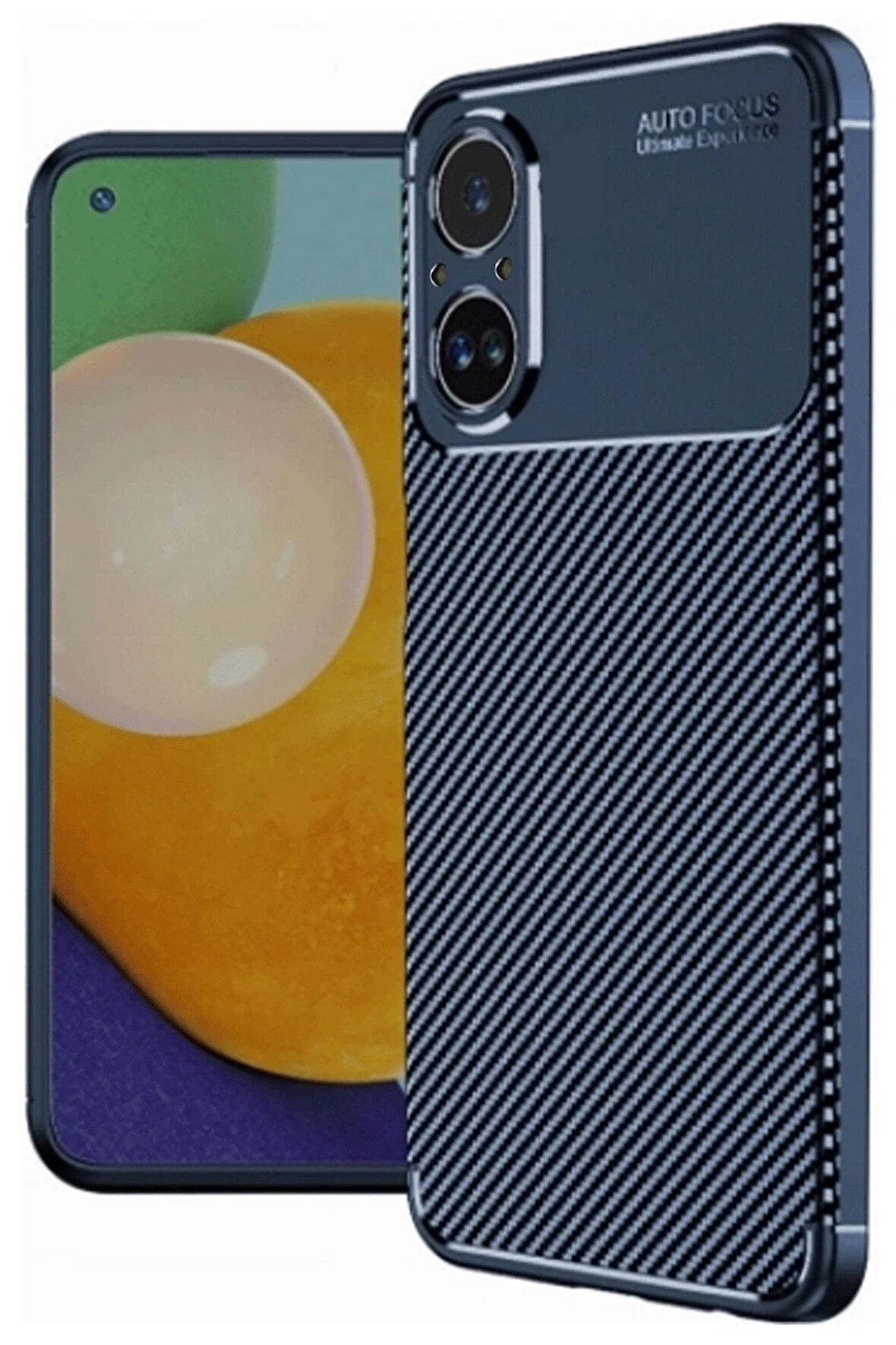 CPT50 Realme 12 Lite Kılıf Auto Focus Karbon Kapak - Lacivert