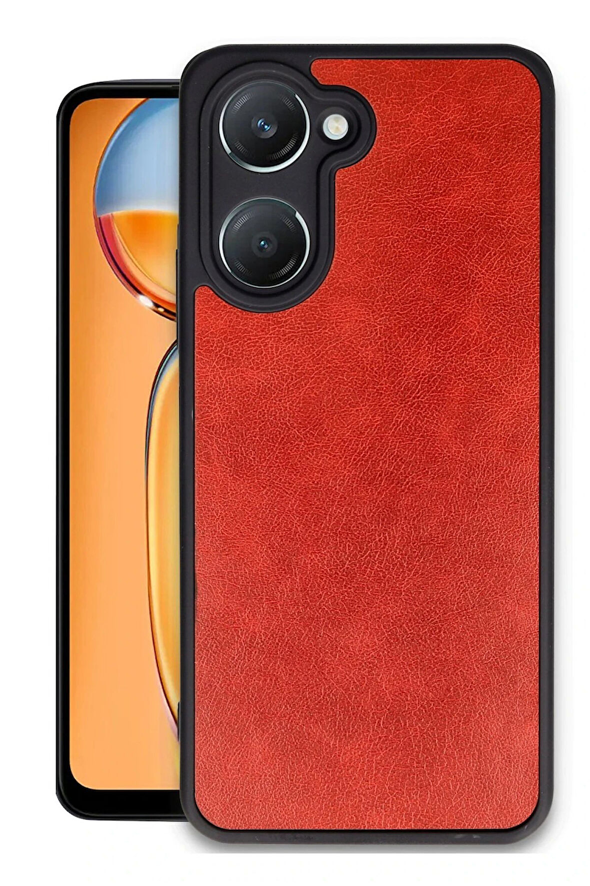 CPT50 Vivo Y18 Kılıf Aras Deri Kapak - Kırmızı