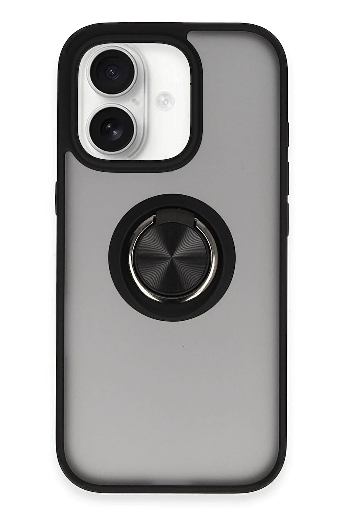 CPT50 iPhone 16 Kılıf Montreal Yüzüklü Silikon Kapak - Siyah