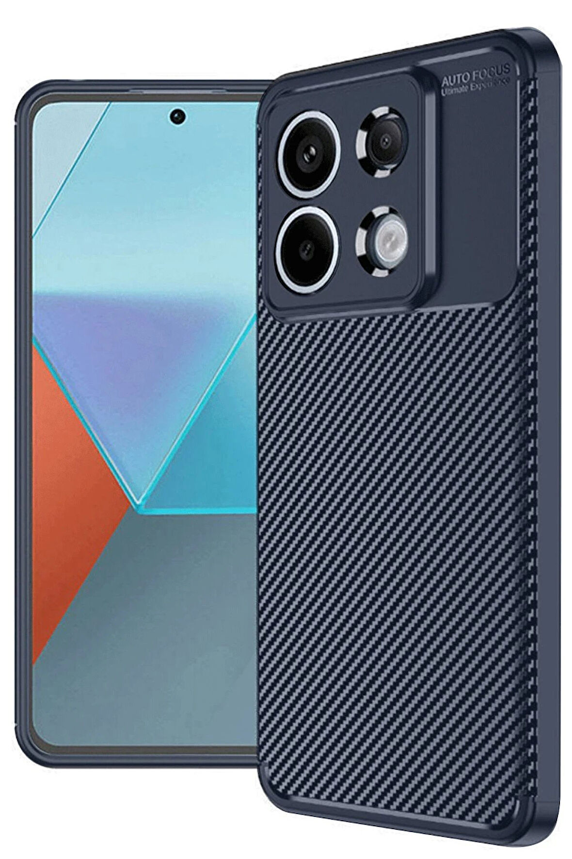 CPT50 Xiaomi Redmi Note 13 Pro 4G Kılıf Auto Focus Karbon Kapak - Lacivert