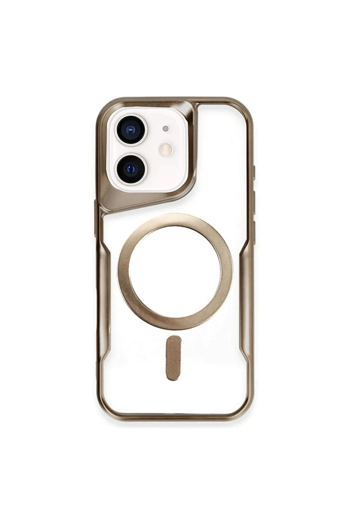 CPT50 iPhone 12 Kılıf Boyi Magsafe Silikon Kapak - Kahverengi