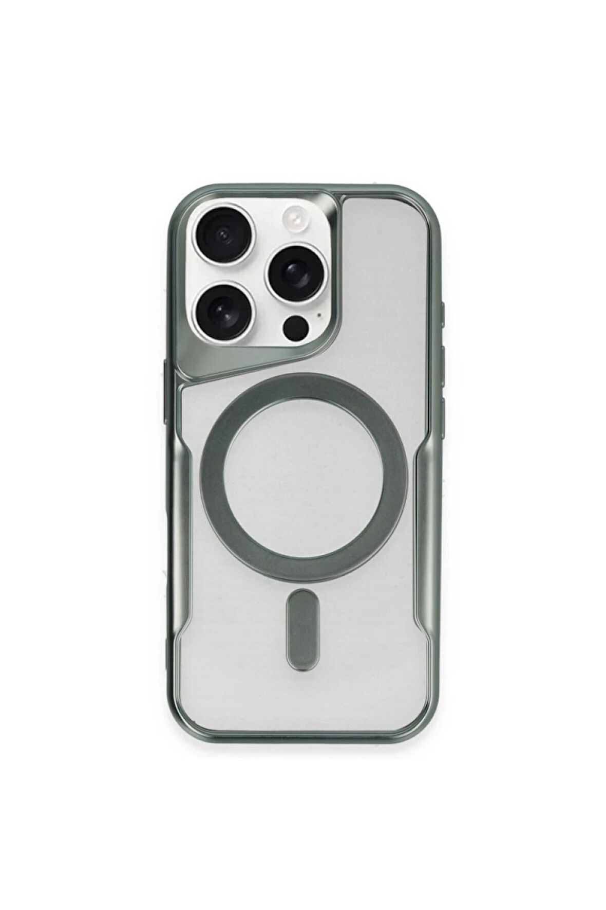 CPT50 iPhone 12 Kılıf Boyi Magsafe Silikon Kapak - Yeşil