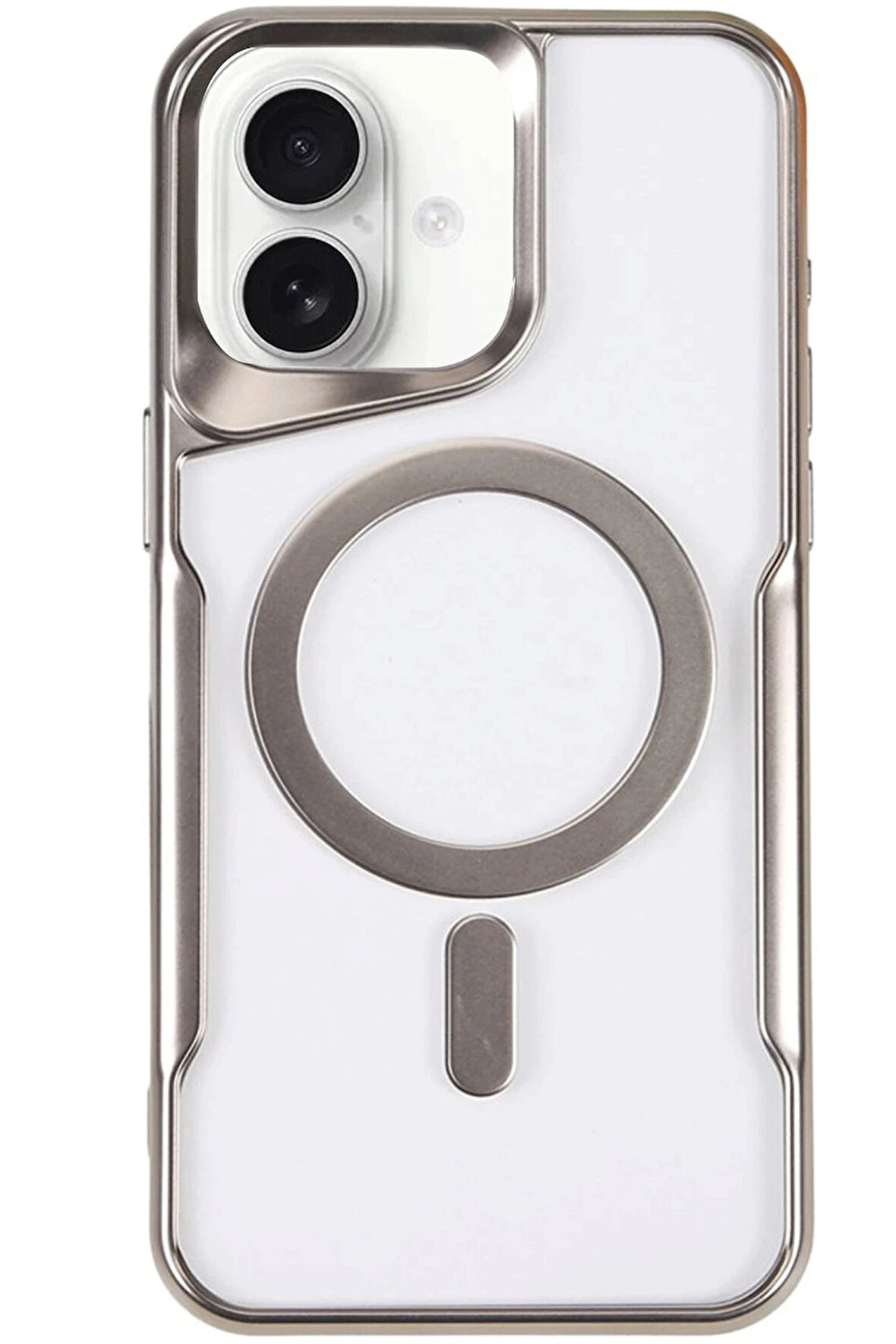 CPT50 iPhone 16 Kılıf Boyi Magsafe Silikon Kapak - Gümüş