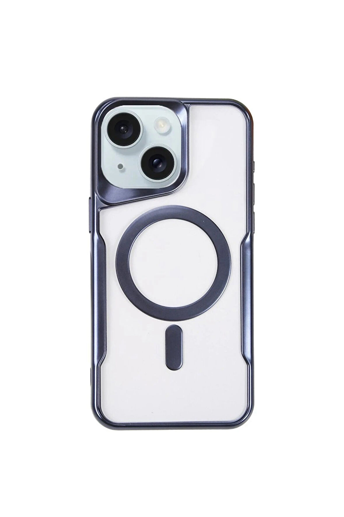 CPT50 iPhone 15 Plus Kılıf Boyi Magsafe Silikon Kapak - Lacivert