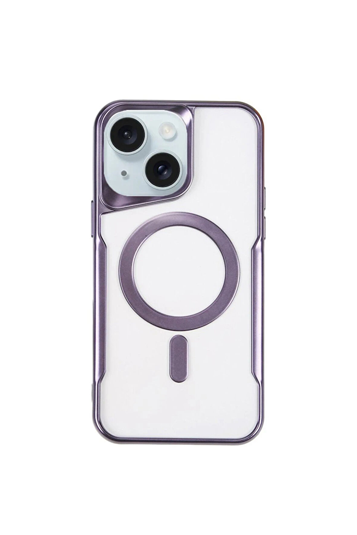 CPT50 iPhone 15 Plus Kılıf Boyi Magsafe Silikon Kapak - Derin Mor