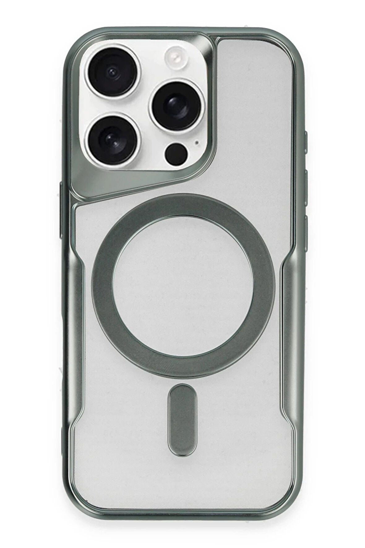 CPT50 iPhone 16 Pro Kılıf Boyi Magsafe Silikon Kapak - Yeşil