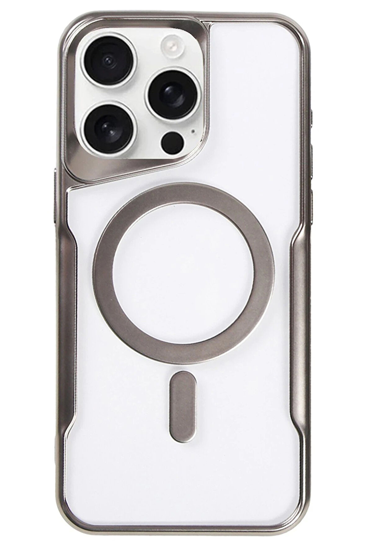 CPT50 iPhone 16 Pro Max Kılıf Boyi Magsafe Silikon Kapak - Titan Gri