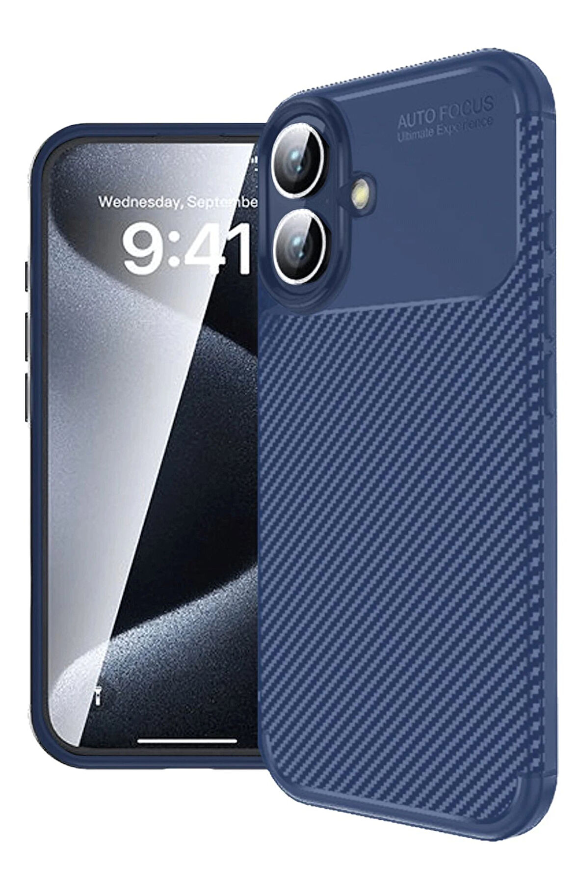 CPT50 iPhone 16 Kılıf Auto Focus Karbon Kapak - Lacivert