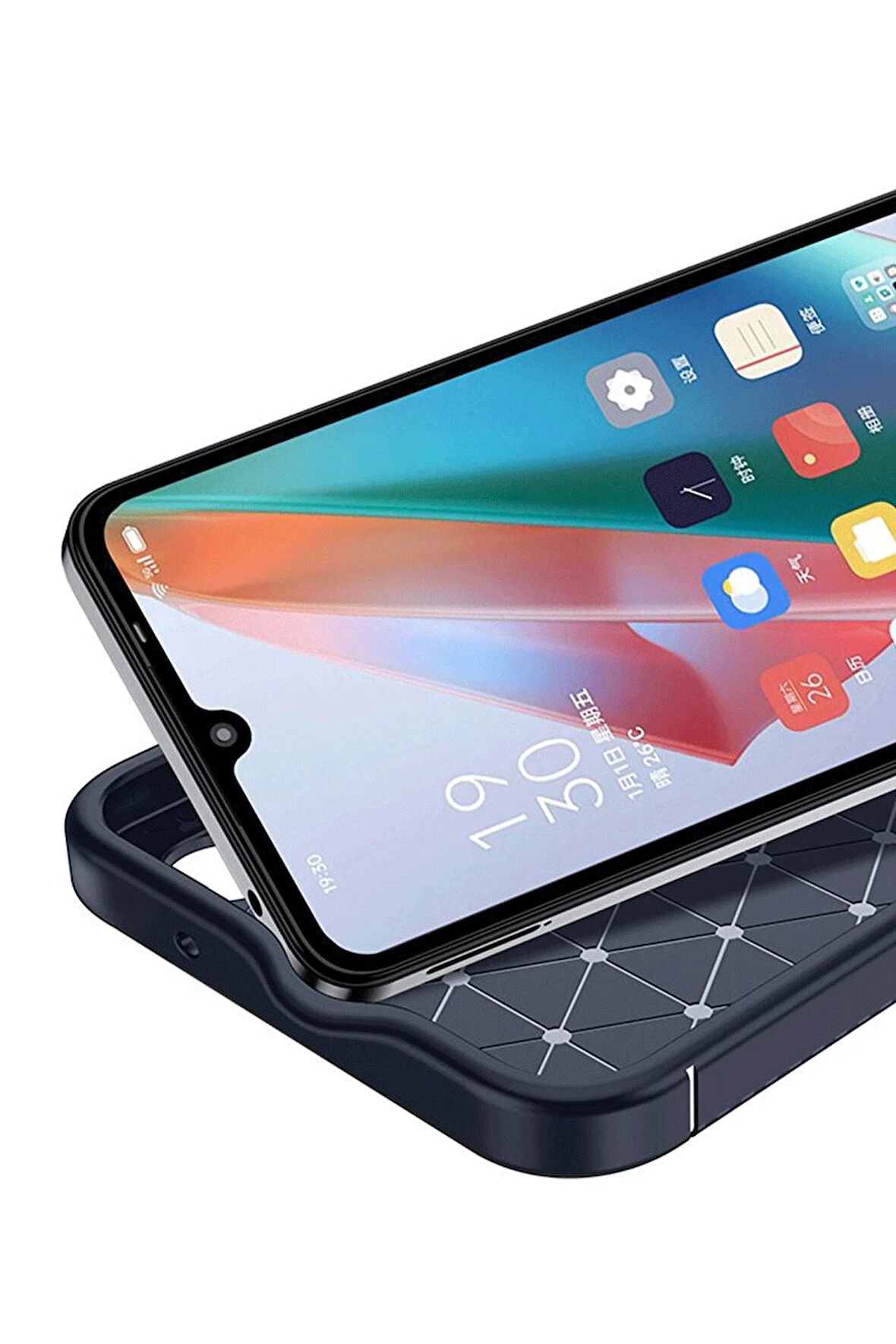 CPT50 Samsung Galaxy A06 Kılıf Auto Focus Karbon Kapak - Lacivert