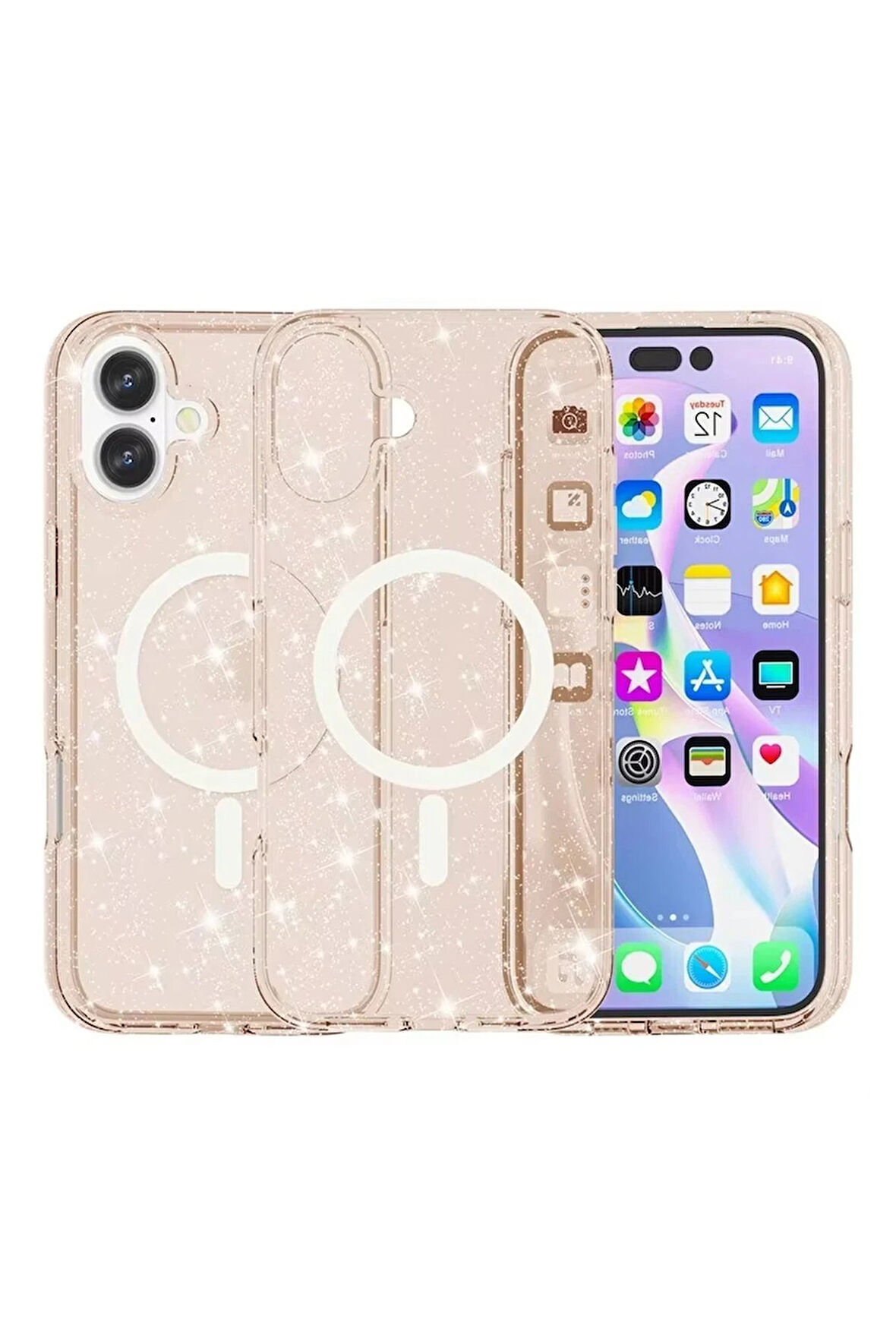 CPT50 iPhone 16 Plus Kılıf Star Magsafe Kapak - Turuncu