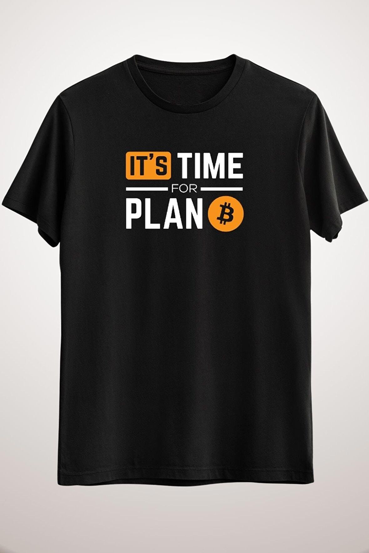 Unisex Siyah Bitcoin - It&#x27;s Time For Plan B - Bitcoin Crypto Essential T-shirt